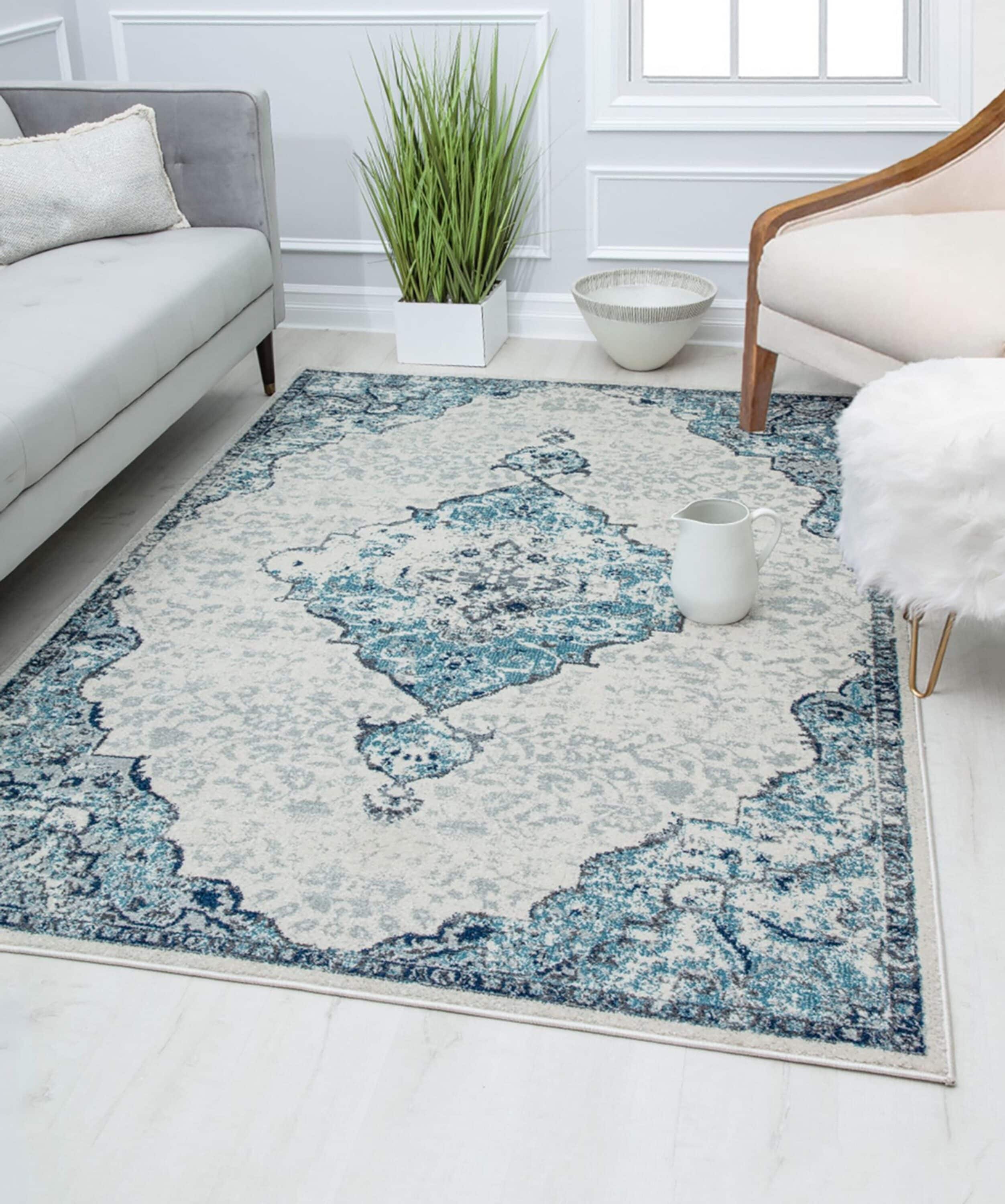 Harper Bluebonnet Transitional Vintage Area Rug 2'6" x 4'