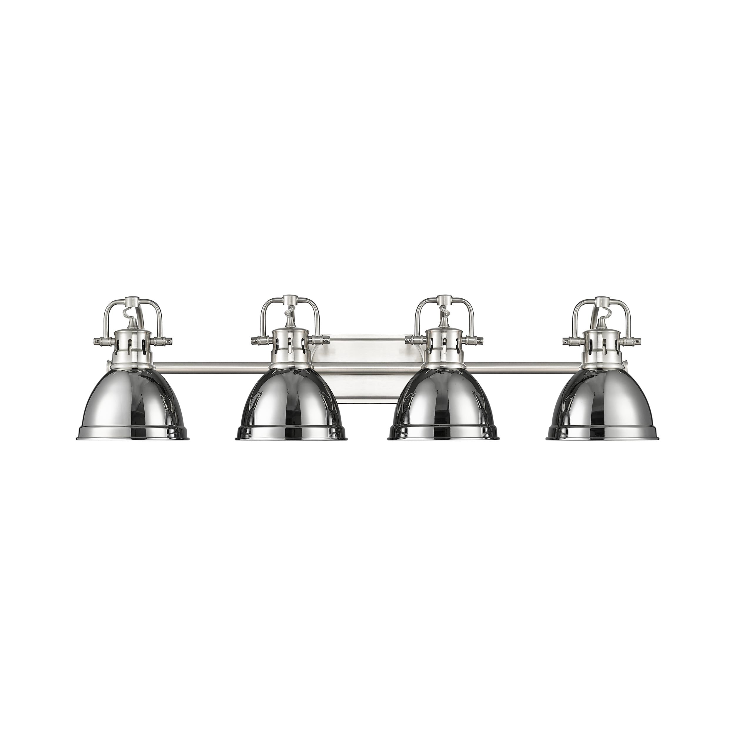 Golden Lighting 3602-BA4 PW-CH Duncan 8.25-in 4 -Light Pewter Transitional Vanity light