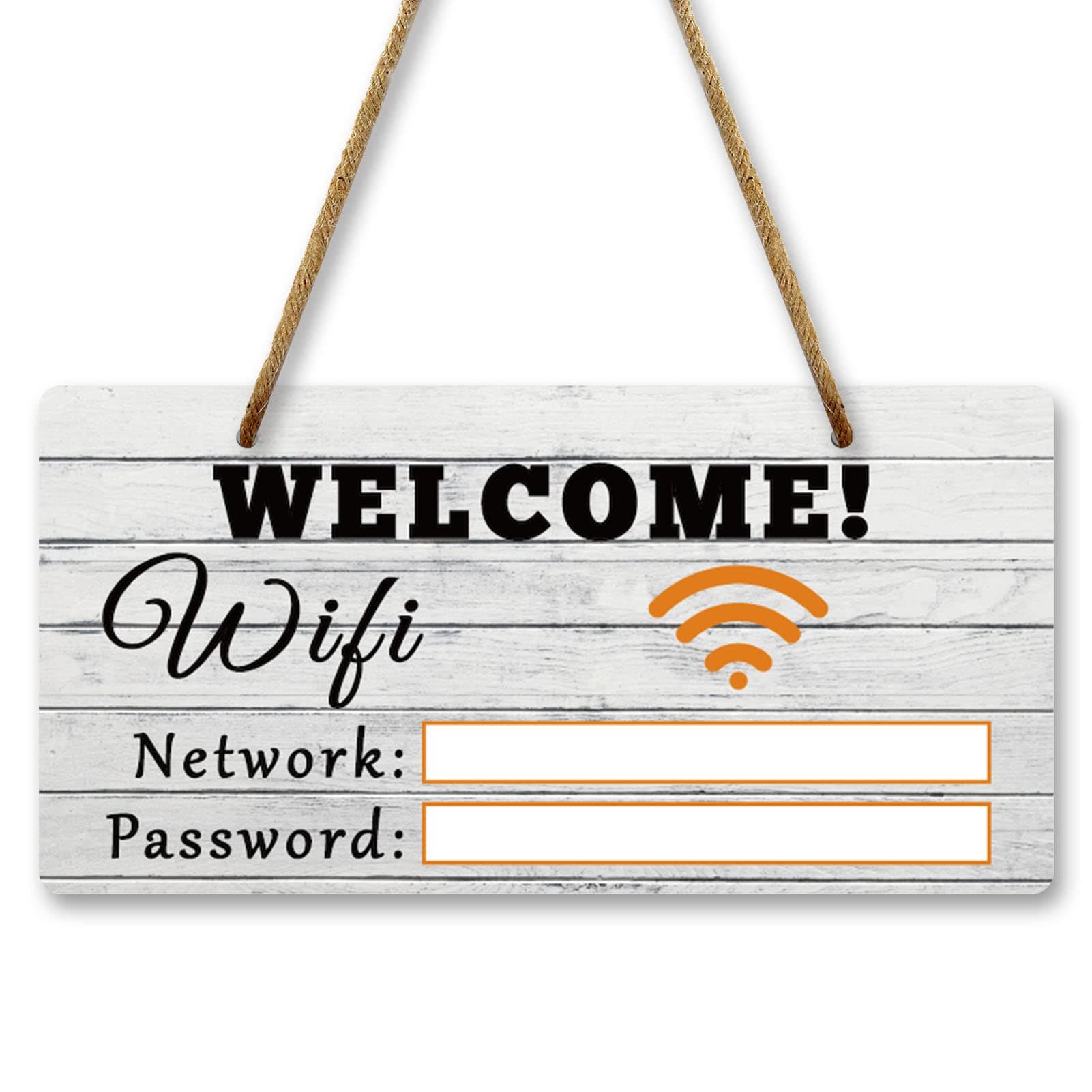 Adrinfly  WiFi Sign for Restaurant Home Business Centerpieces Ten by Five Inch WiFi Password Hanging Plaque for Cafe Visitors Guests Home Decor