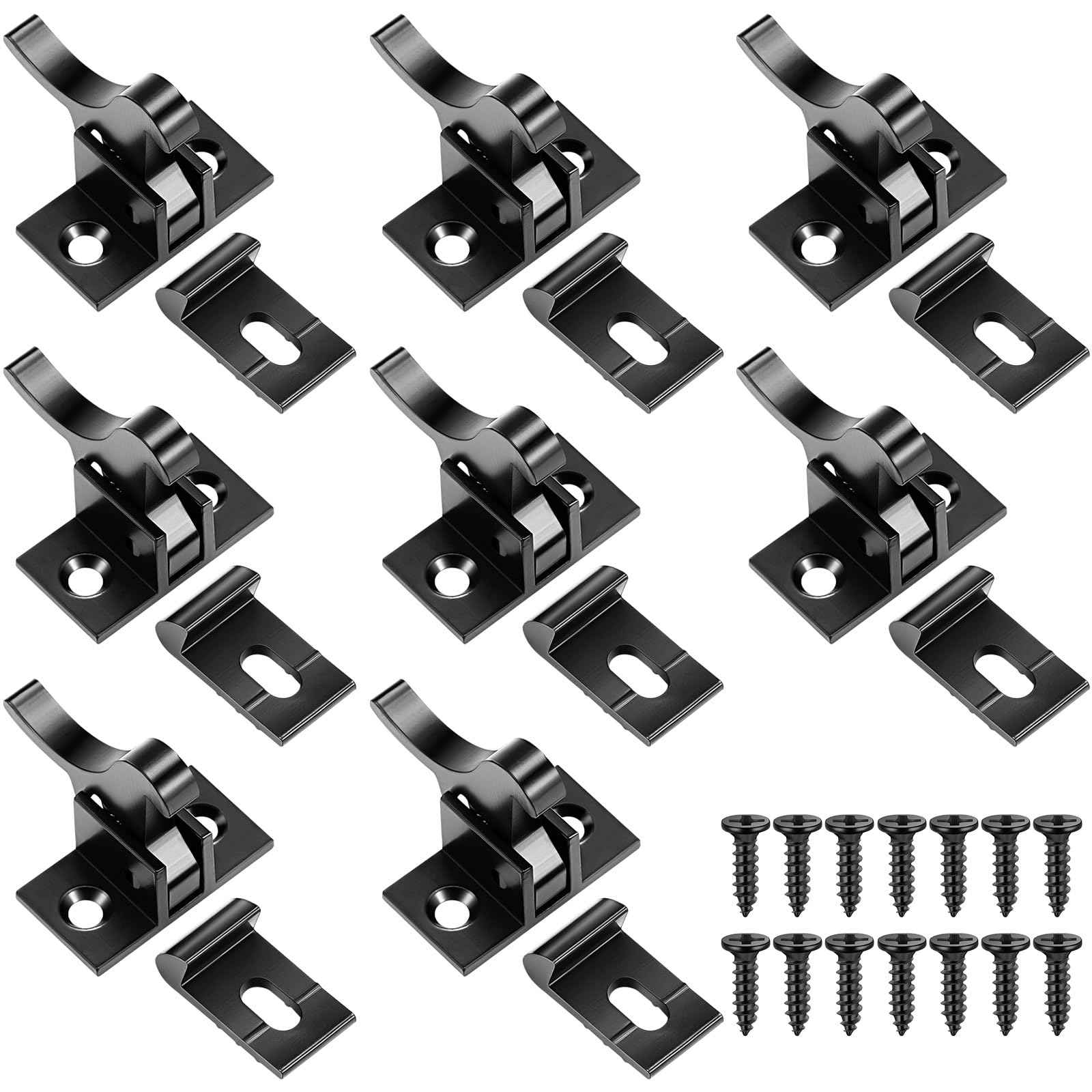 Oyezvary  Brass Heavy Duty Cabinet Door Latch Set of Eight with Mounting Screws for Bedroom Bathroom Kitchen Closets Windows