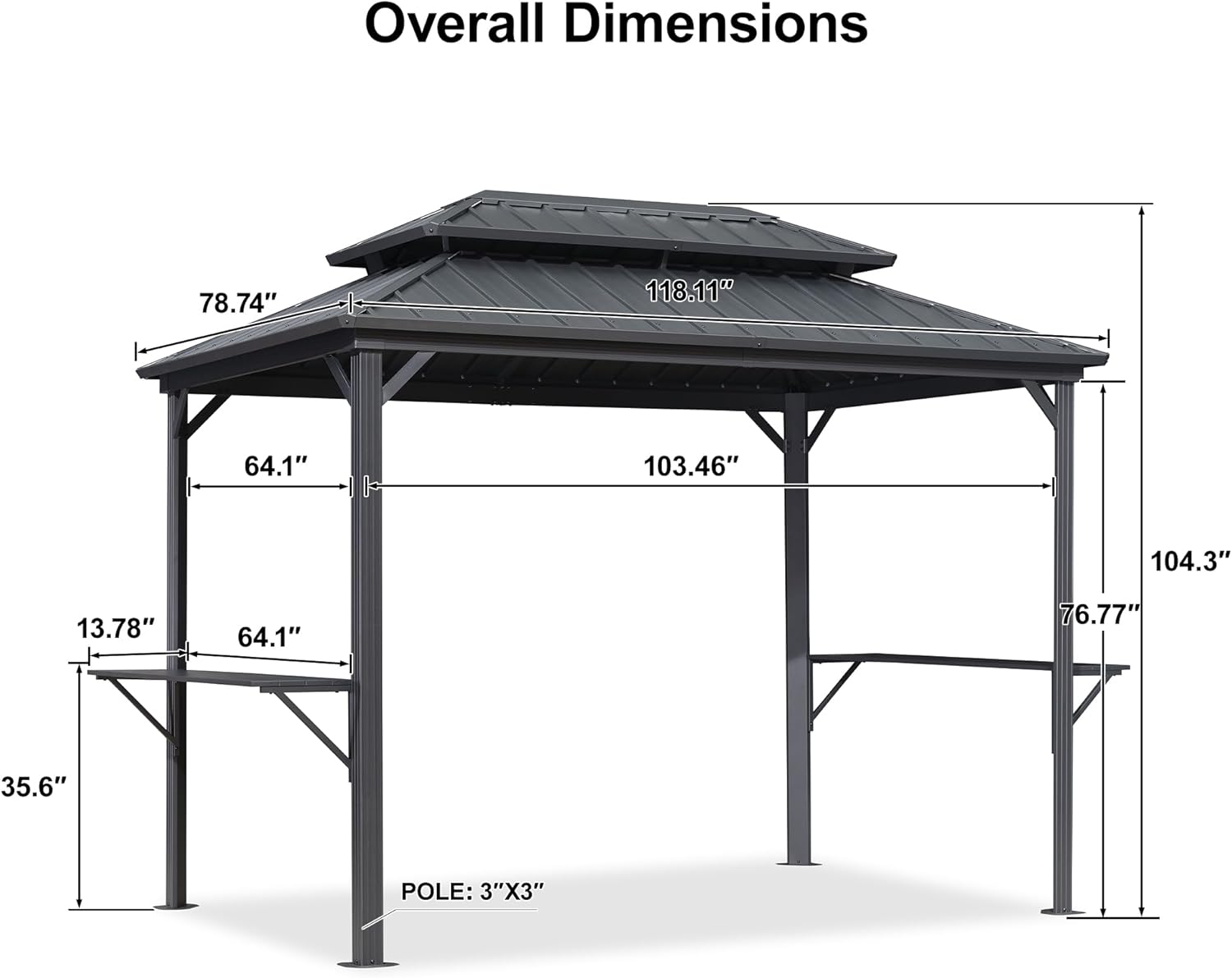 PURPLE LEAF LS04GSKP0610 Wood-Resin-Gazebos - View #5