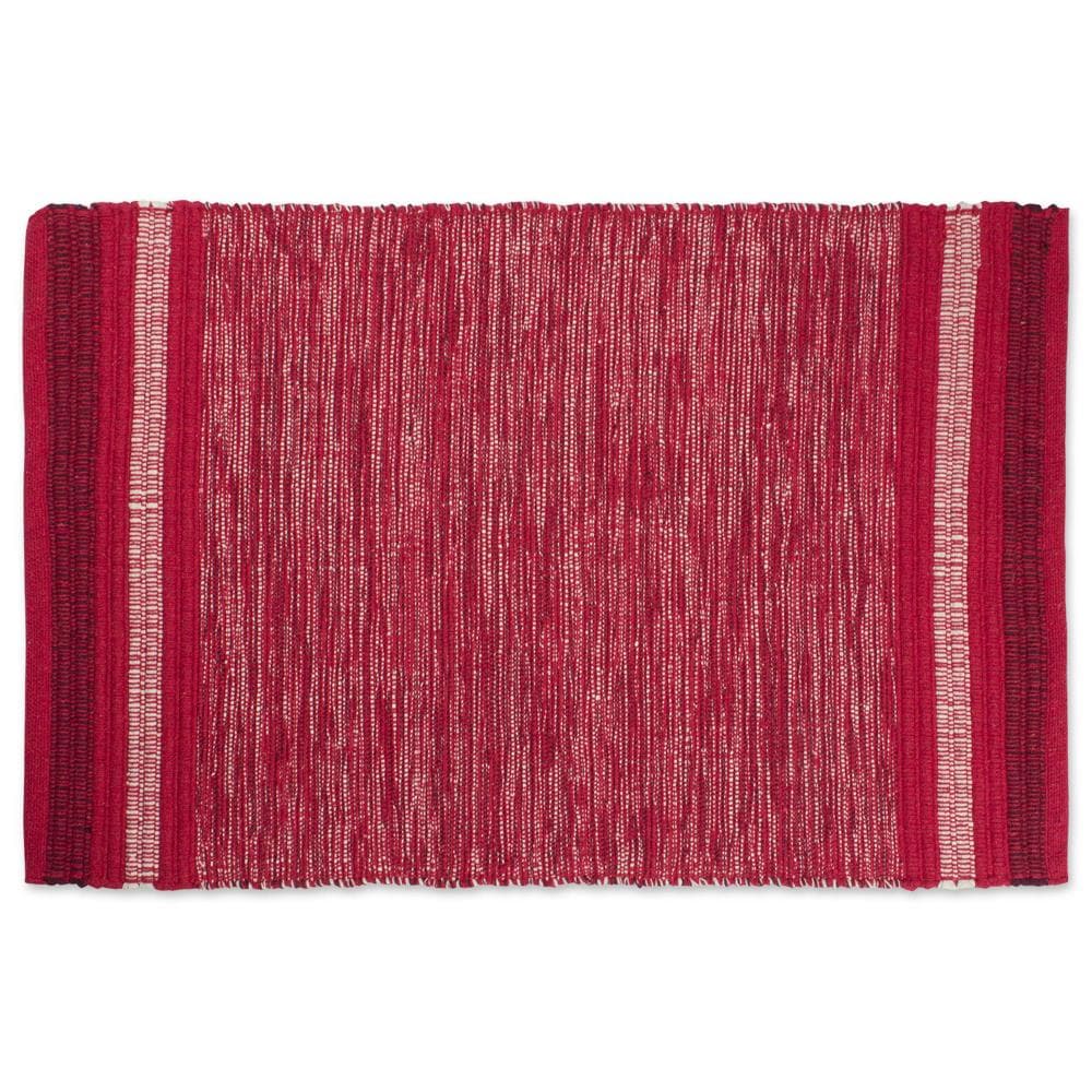 Rag Rug Red/White Stripe 4X6 – Welcome Home by DII