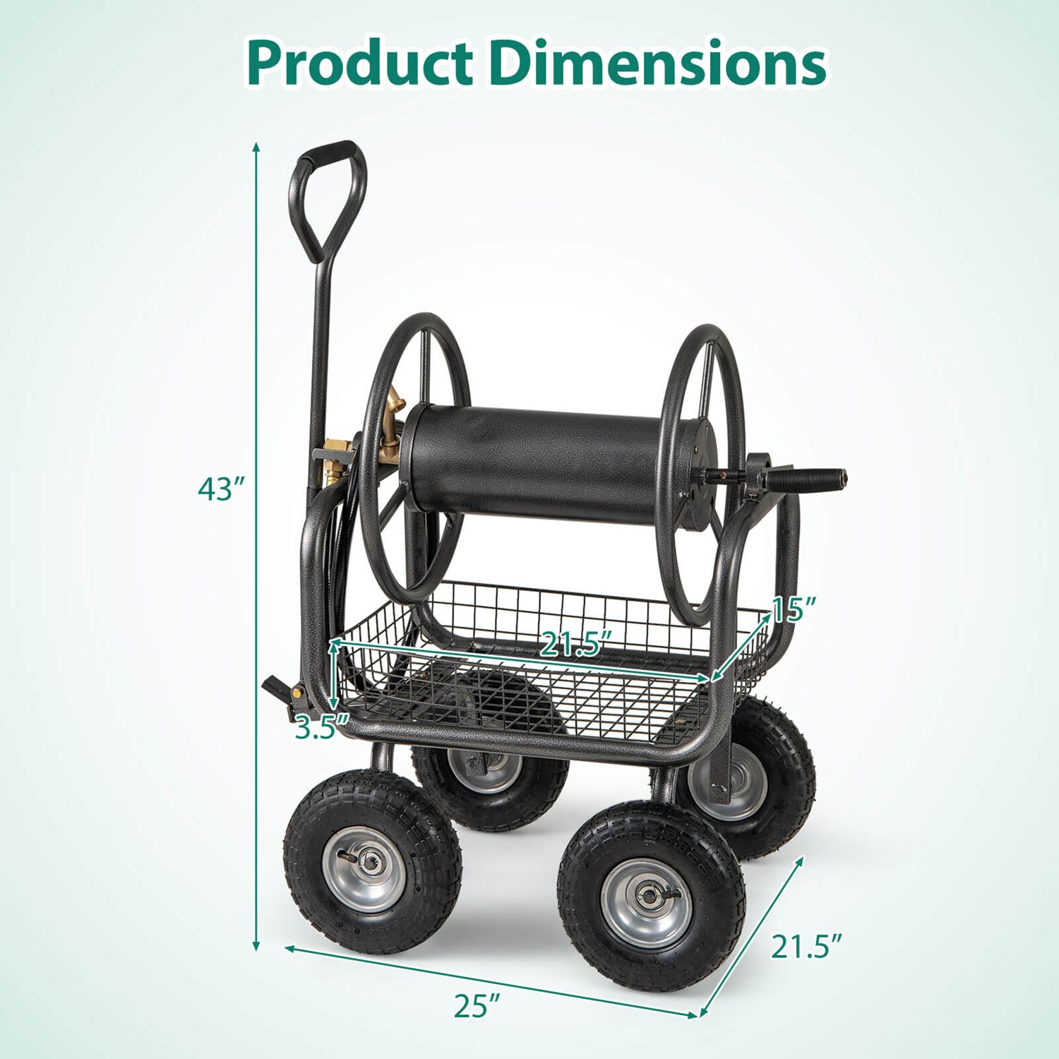 NEIGHBORHOOD SRL A-GARDEN HOSE REEL CART Garden Hose Reel Cart-4
