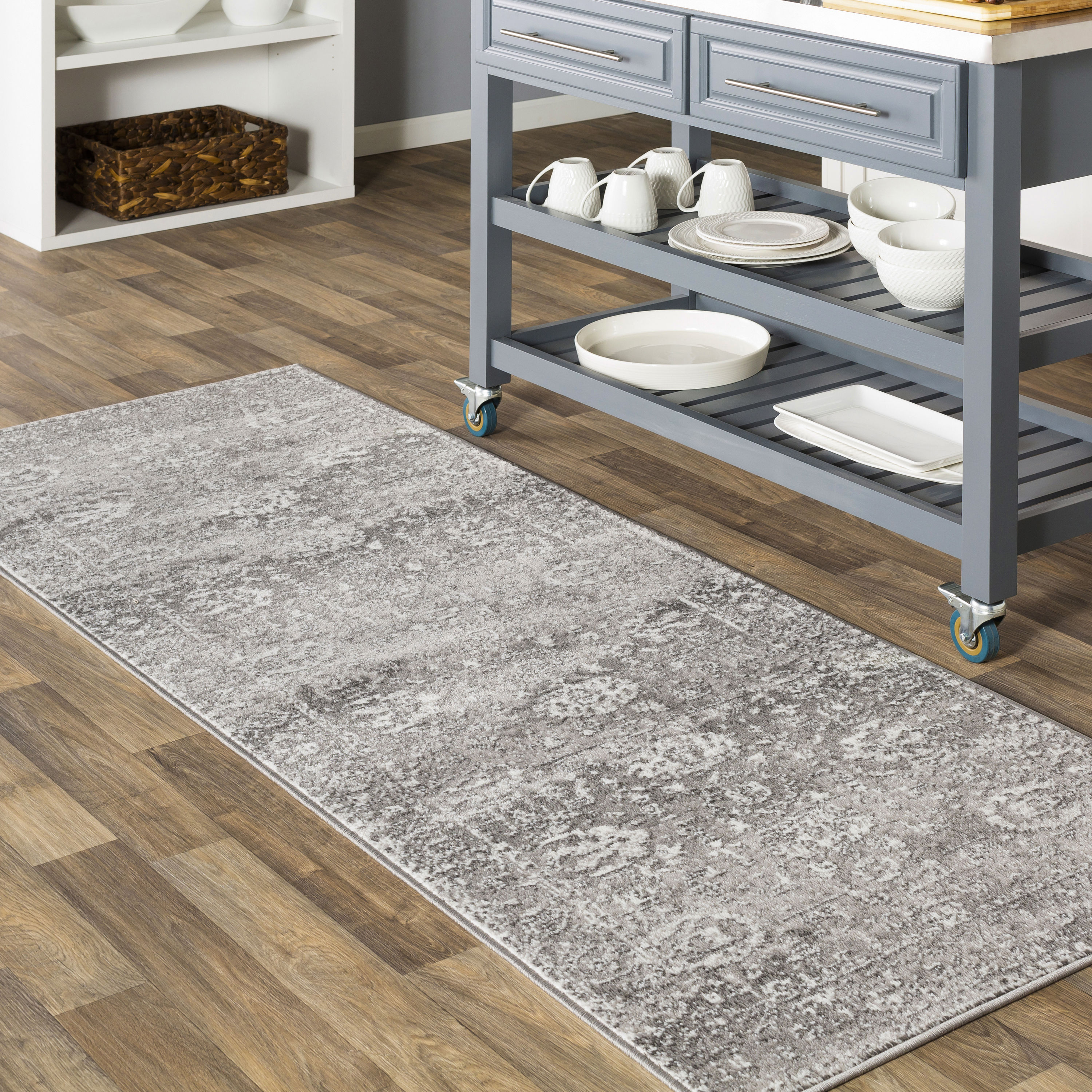 Livabliss MNC2311-2773 Monte Carlo 2 x 8 (ft) Polypropylene Charcoal Rectangular Indoor Medallion Oriental Runner rug