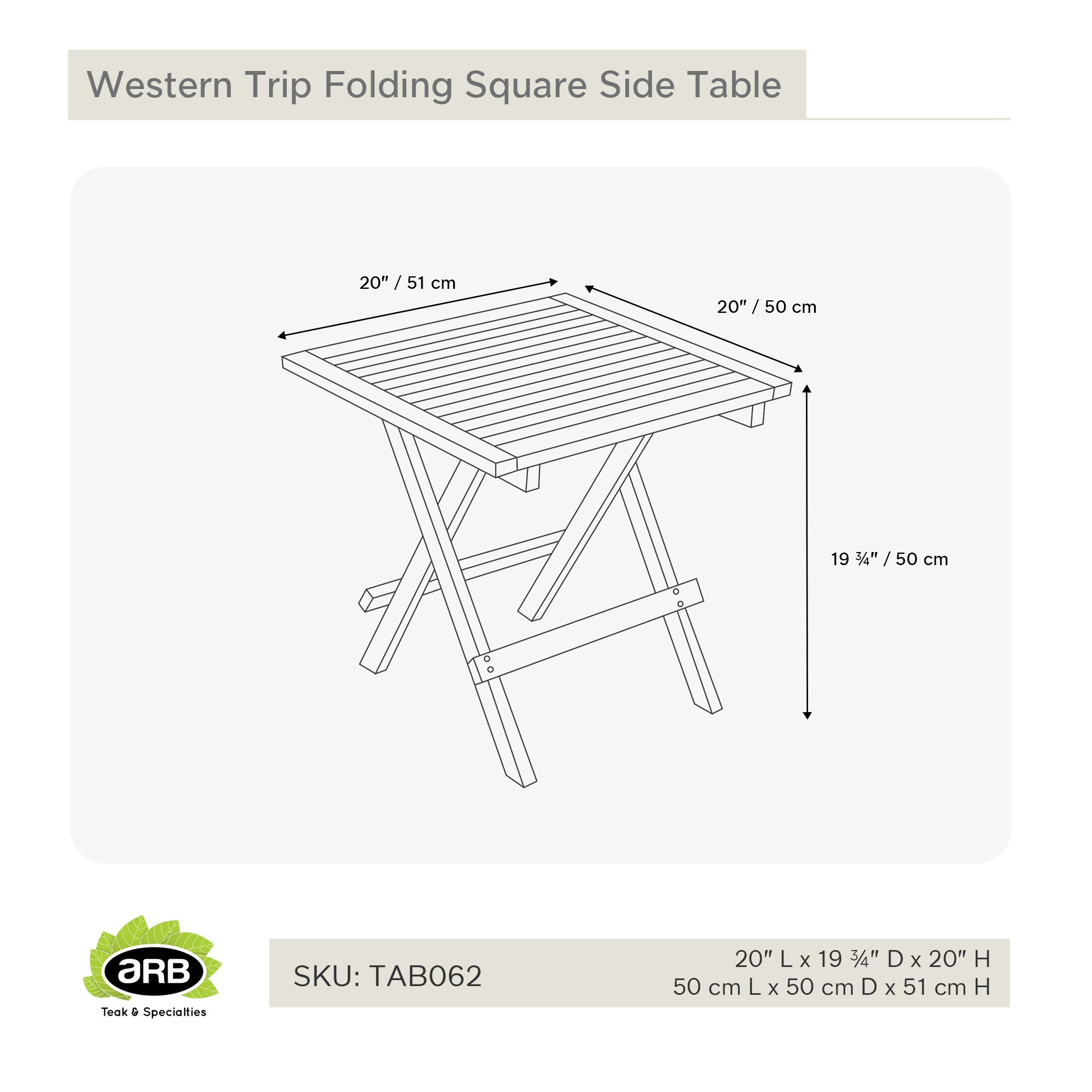 ARB Teak & Specialties TAB062 Patio-Tables - View #9