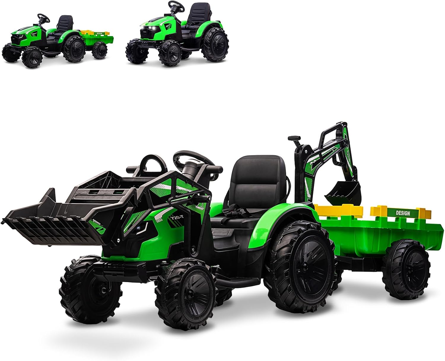 Garvee 24V 3 in 1 Ride On Tractor for Kids/ Excavator / Bulldozer