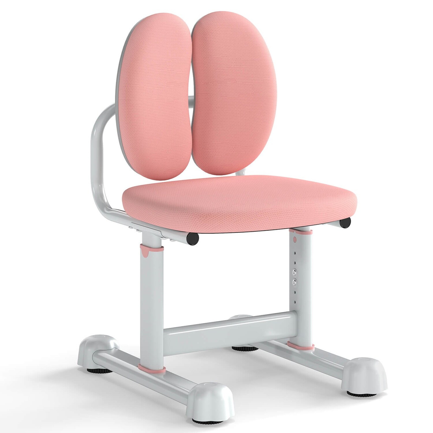 Costway CSHY001673 Kids Desk Chair with Double Back Support Adjustable Height Upholstered Computer Chair Pink