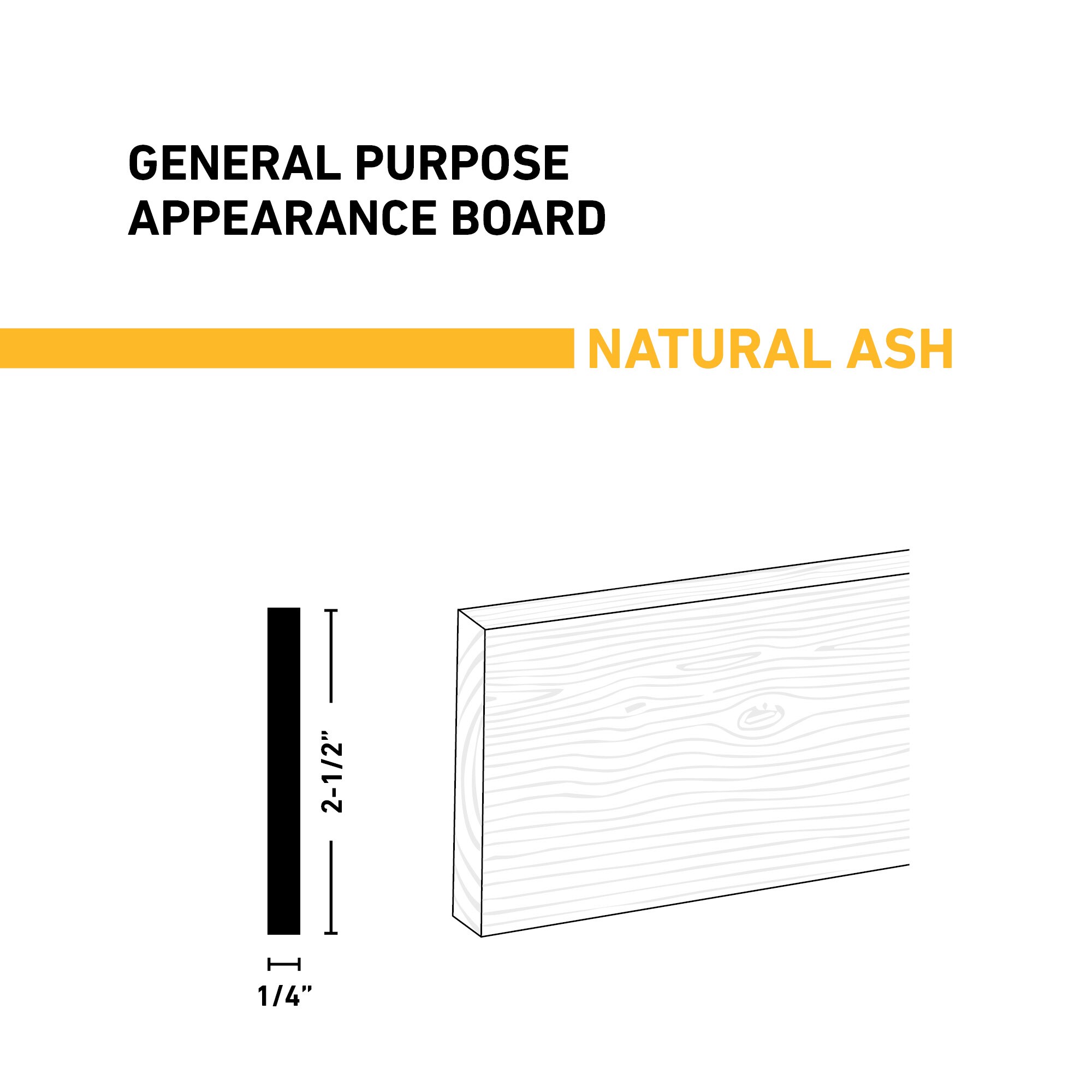 Ornamental Mouldings BRDNAT 1-4X3X2ASH Appearance-Boards - View #2