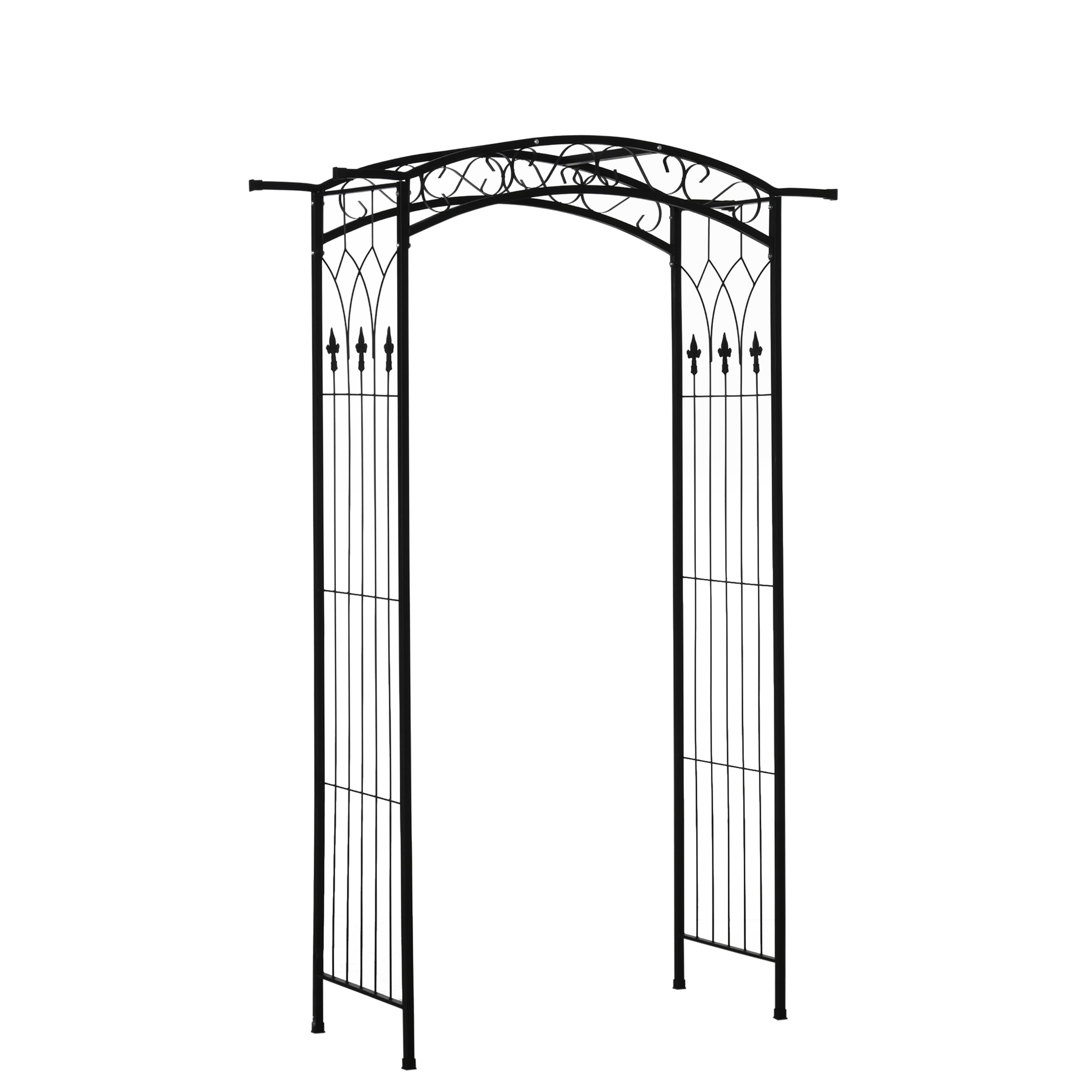 AHIOU HOME ZAAHG-P172493GA Downey 4.3-ft W x 6.9-ft H Arched Black Steel Garden Arbor