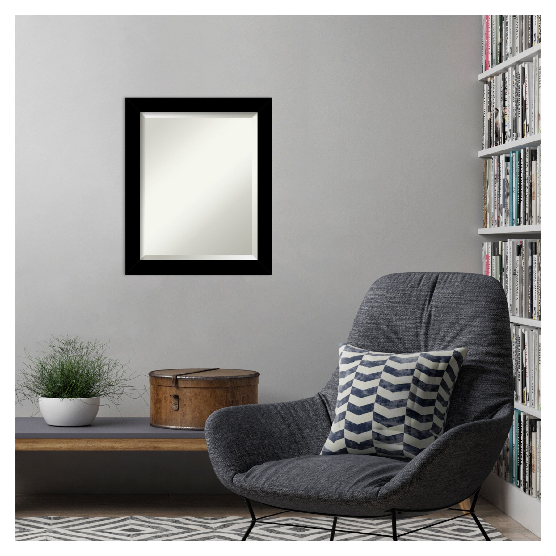 Basic Black Narrow Frame Rectangular Wall Mirror
