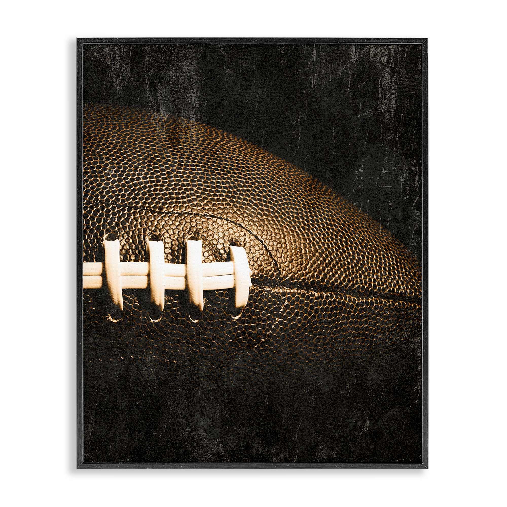 Stupell Industries BS-089-FR-16X20 Rustic Football Close Up Black Framed Giclee Art By Kim Allen 16 x 20