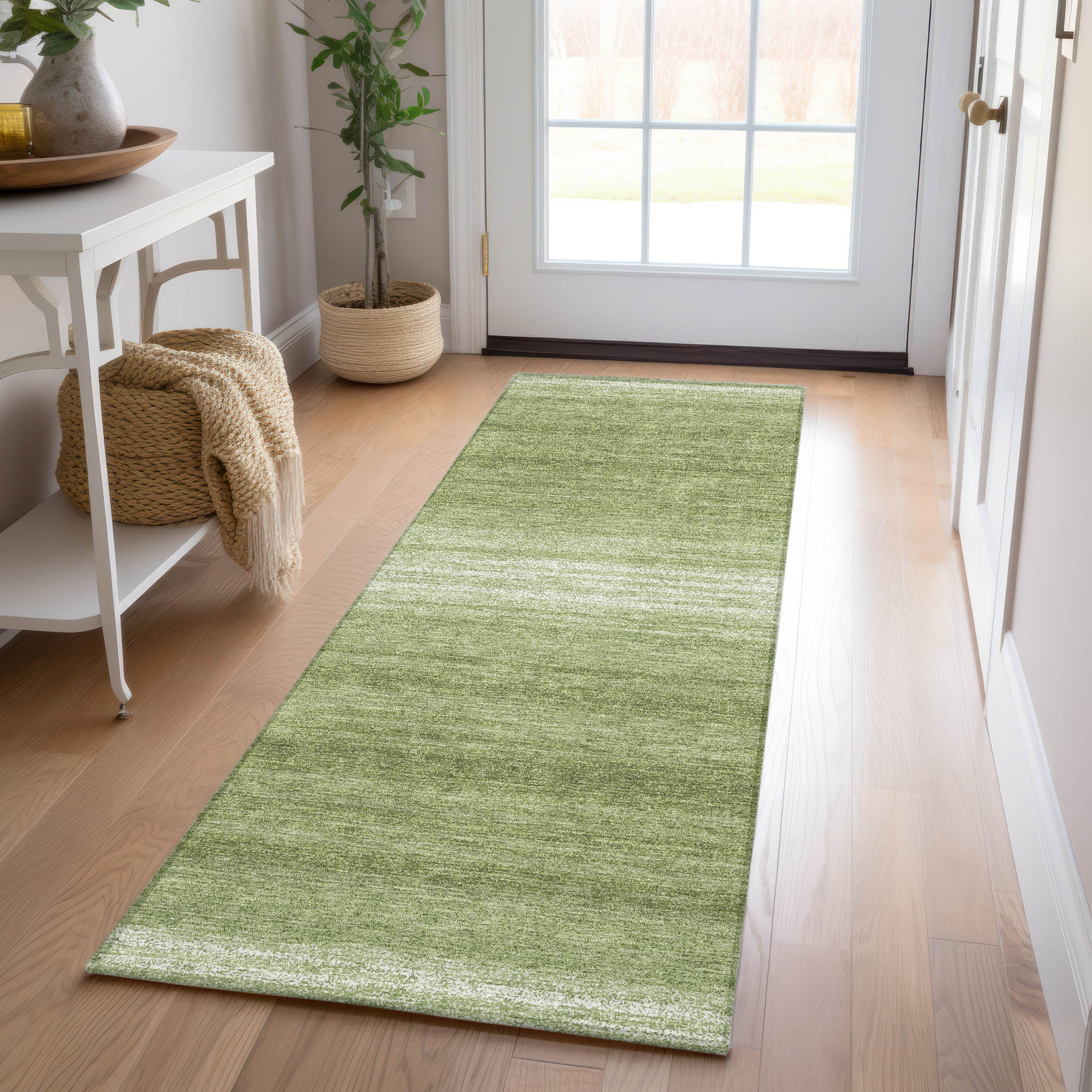 Addison Rugs ACN1033GE2X8 Chantille ACN1033GE 2 x 7 (ft) Polyester Green Rectangular Indoor/Outdoor Geometric Machine washable Runner rug