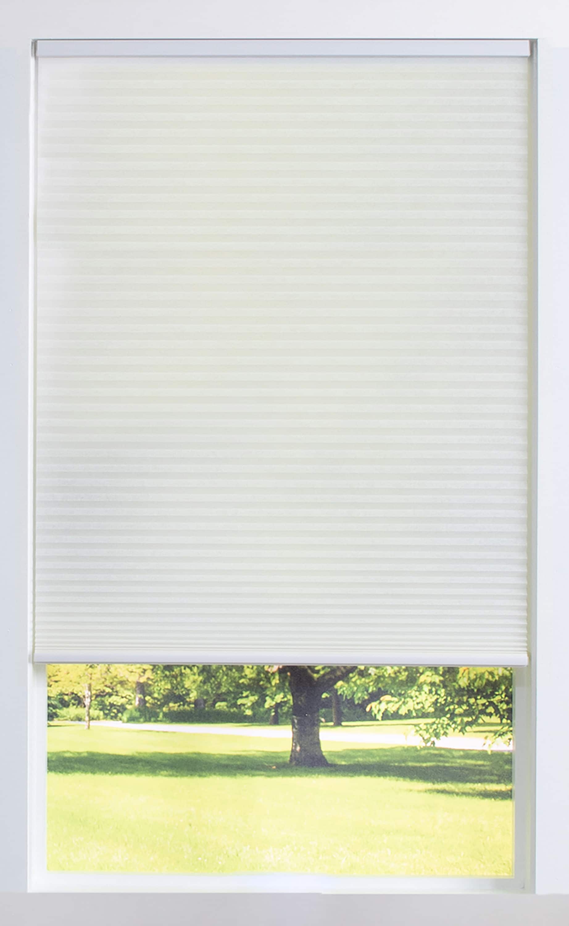 44-in x 84-in White Light Filtering Cordless Cellular Shade Polyester | - allen + roth RPETLFWT440840