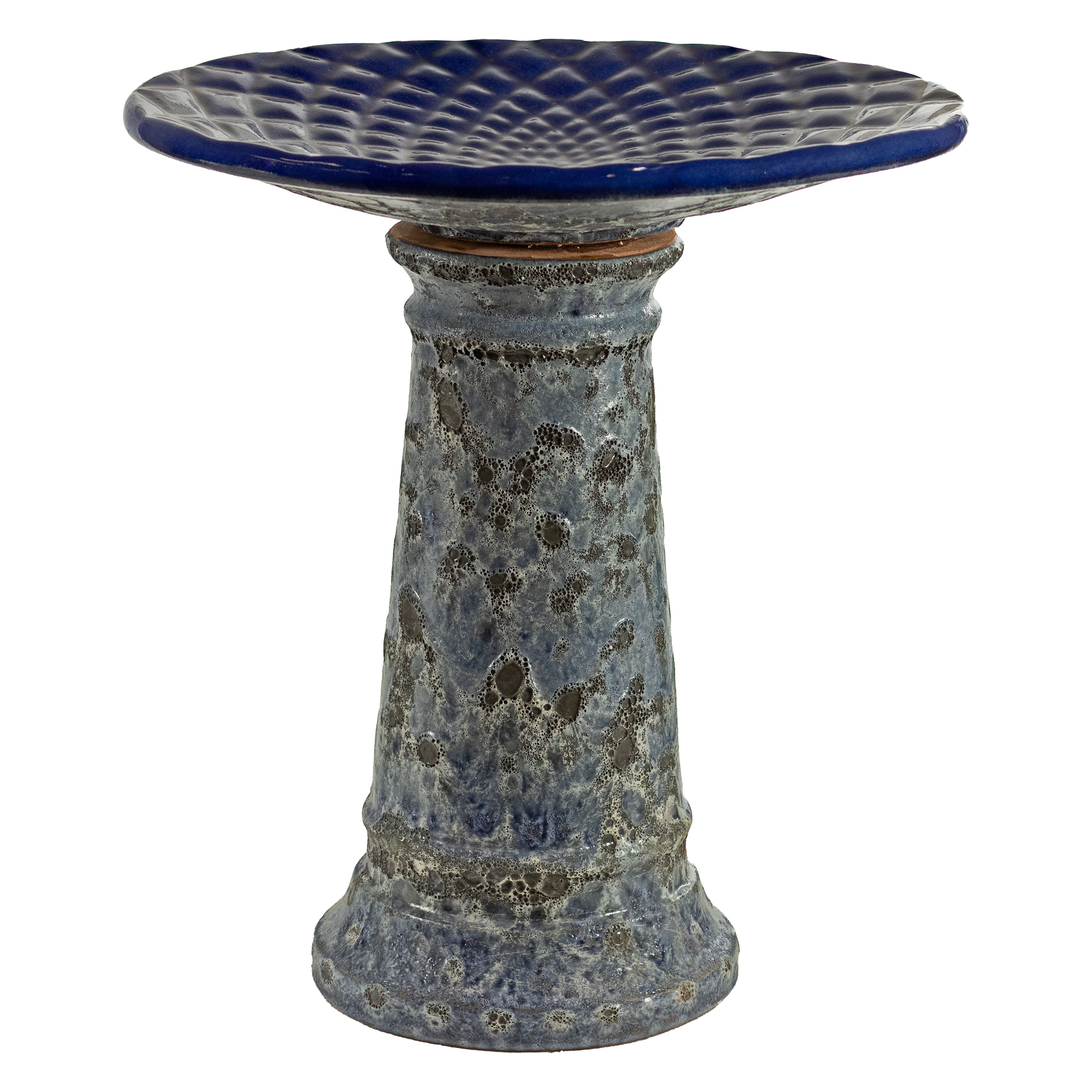 Sunnydaze Decor VBD-585 22.5-Inches H Blue Ceramic Complete birdbath