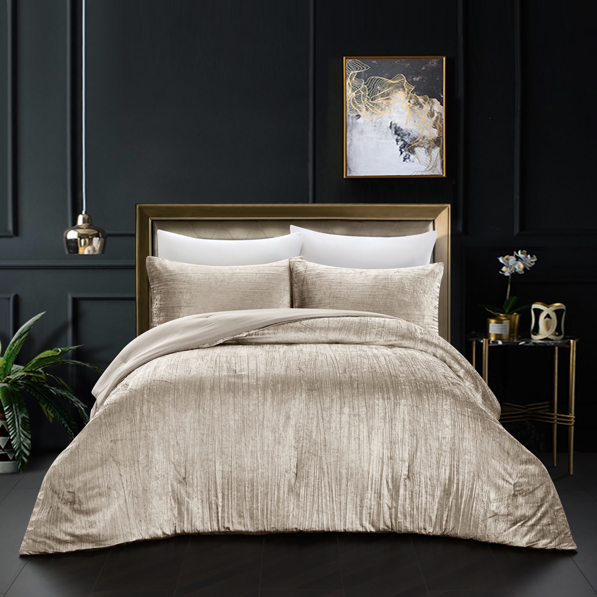 Grace Living GCS365-02BEQ-LS Antwon Beige Solid Full/Queen Comforter