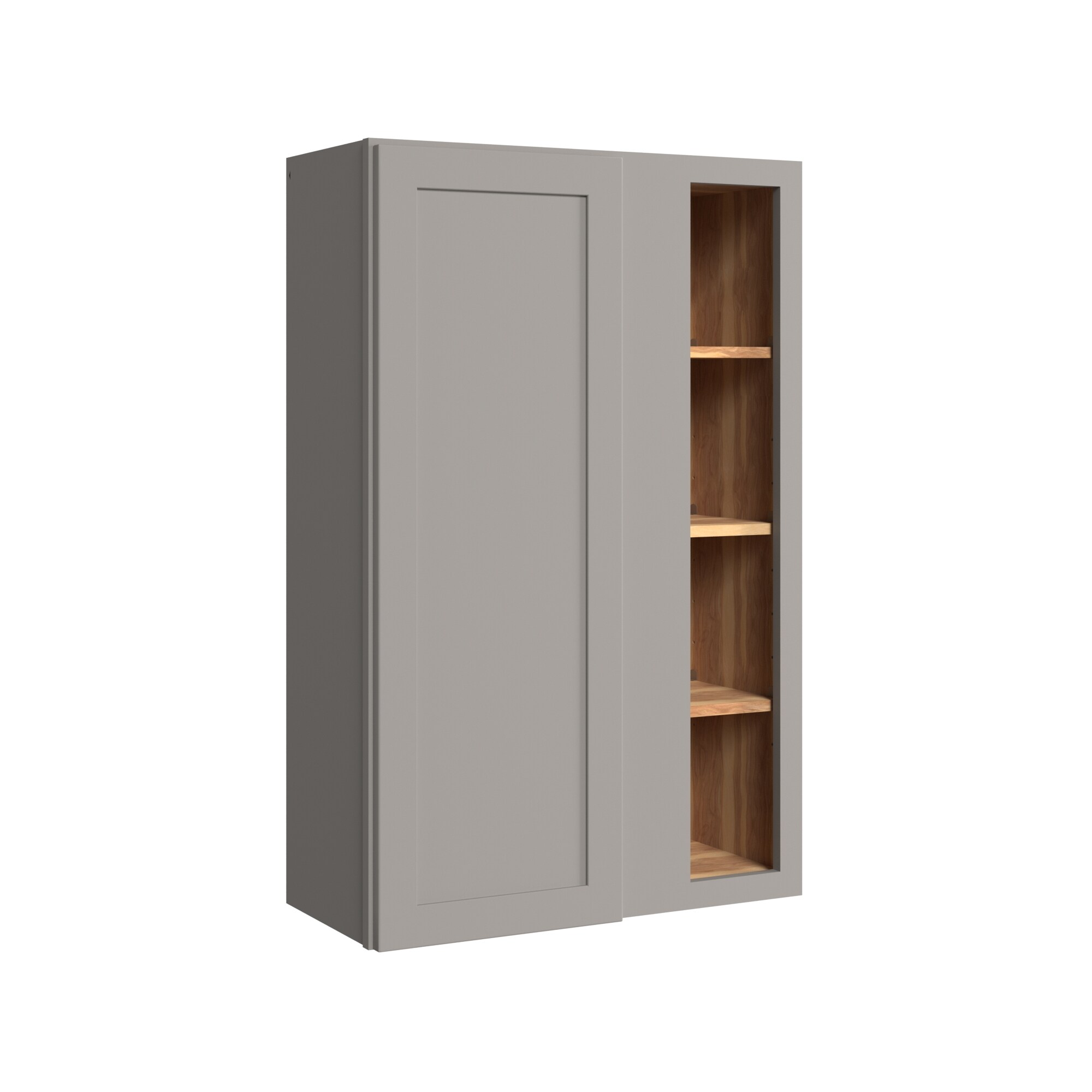 KraftMaid Momentum WBC3042RG81 Deveron 30-in W x 42-in H x 12-in D Pebble Grey Blind Blind Corner wall Fully assembled Plywood Cabinet (Recessed Panel Shaker)