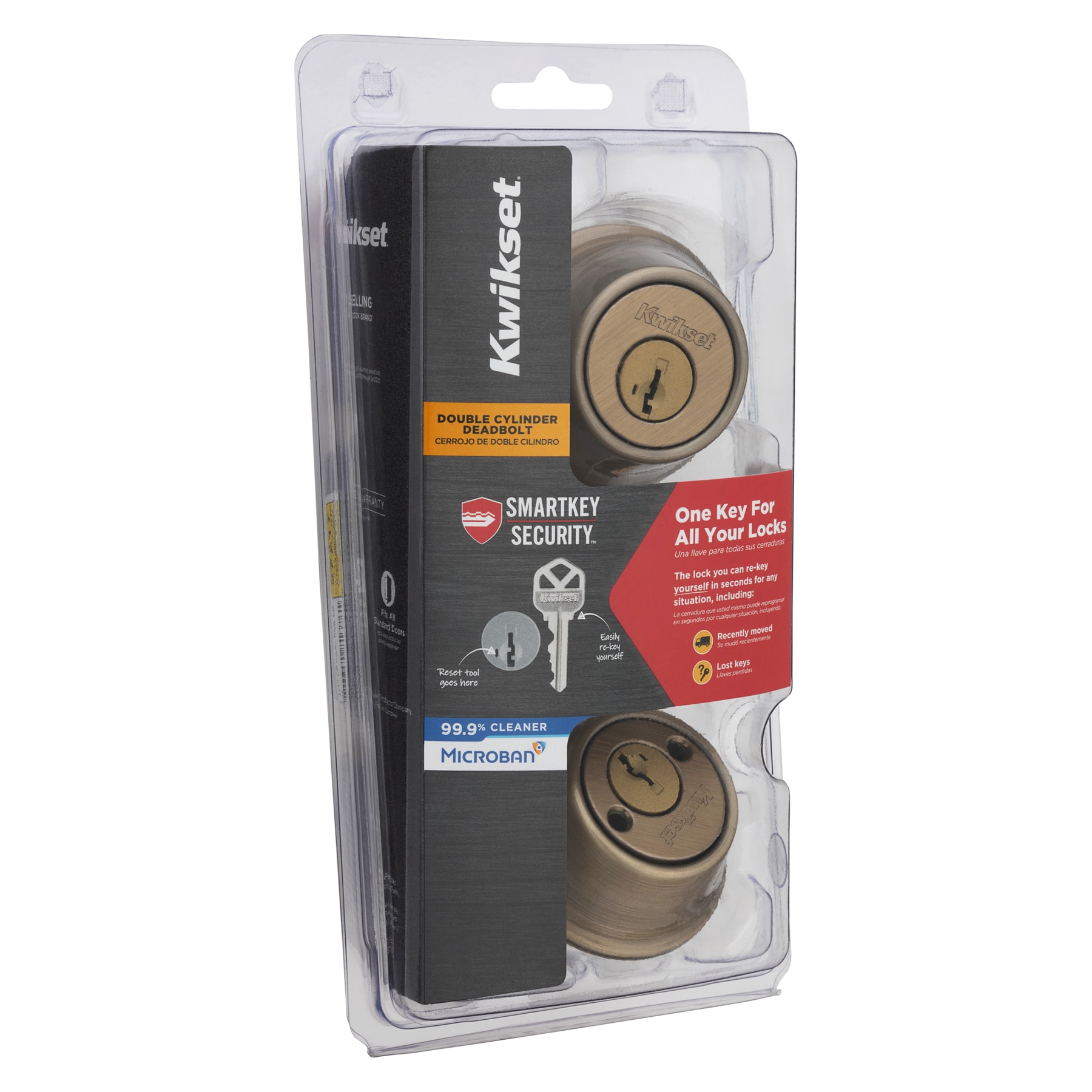 Kwikset Security 665 Series Antique Brass Double Cylinder Deadbolt With Smartkey 96650 510 At 9097