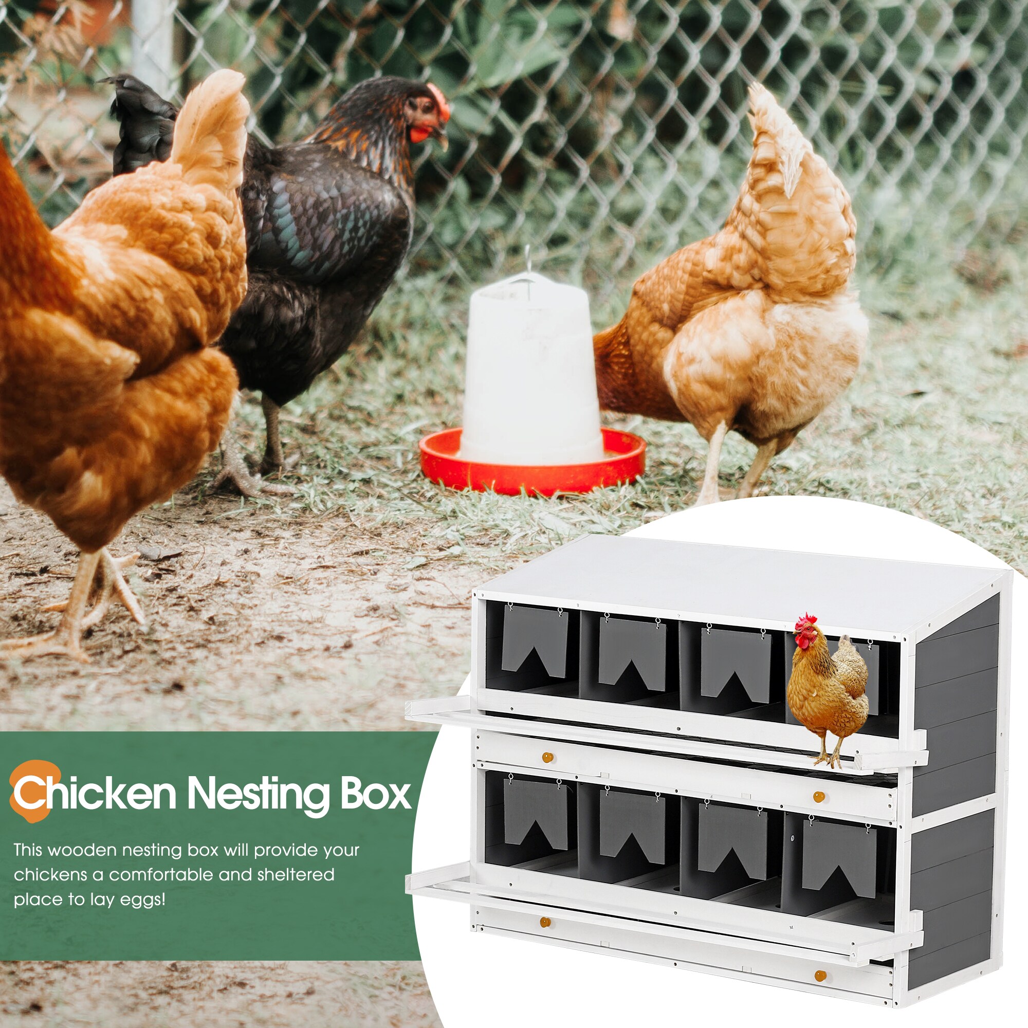 LIVIZA GIJ-PCR-002GY Chicken-Coops-Rabbit-Hutches - View #5