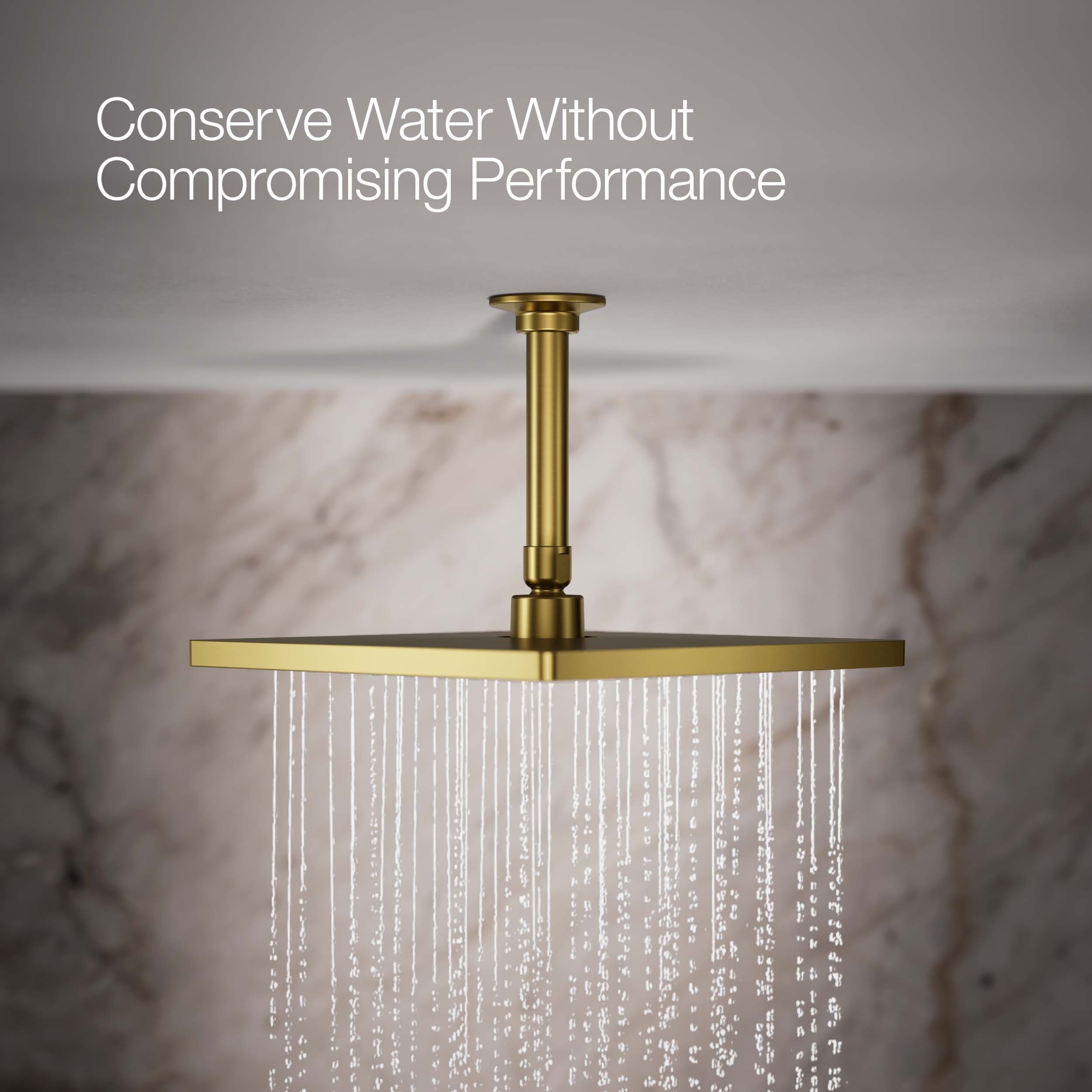 Vibrant Brushed Moderne Brass Square Rain Showerhead