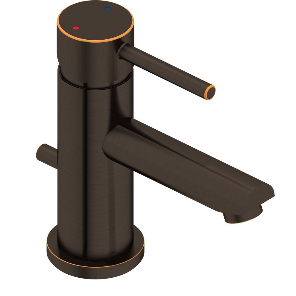  450-811ORB Modern Oil Rubbed Bronze 4-in centerset 1-handle WaterSense Mid-arc Residential Handle Bathroom Sink Faucet