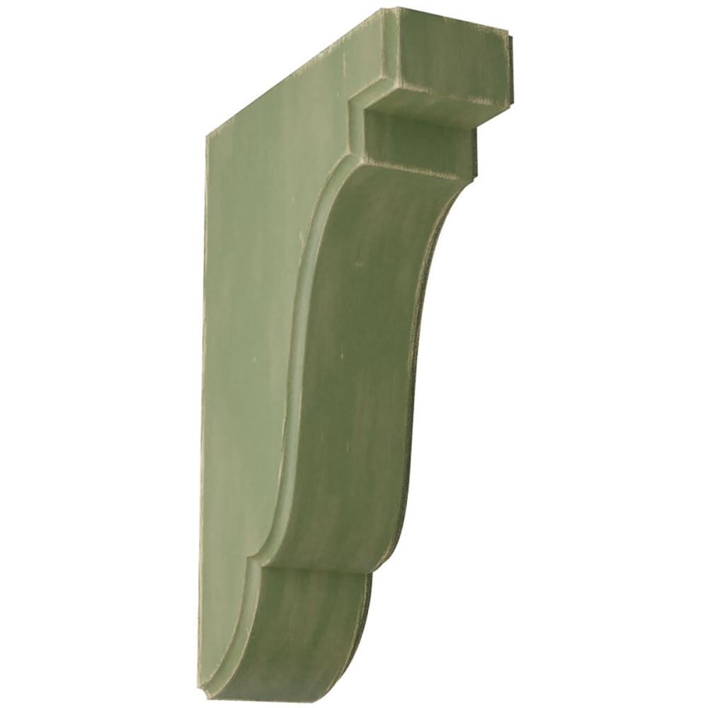 Ekena Millwork BKTWD02X05X08BEGR Bedford 1-3/4-in x 5-in x 7-1/2-in Rubberwood Green Wood Standard Bracket