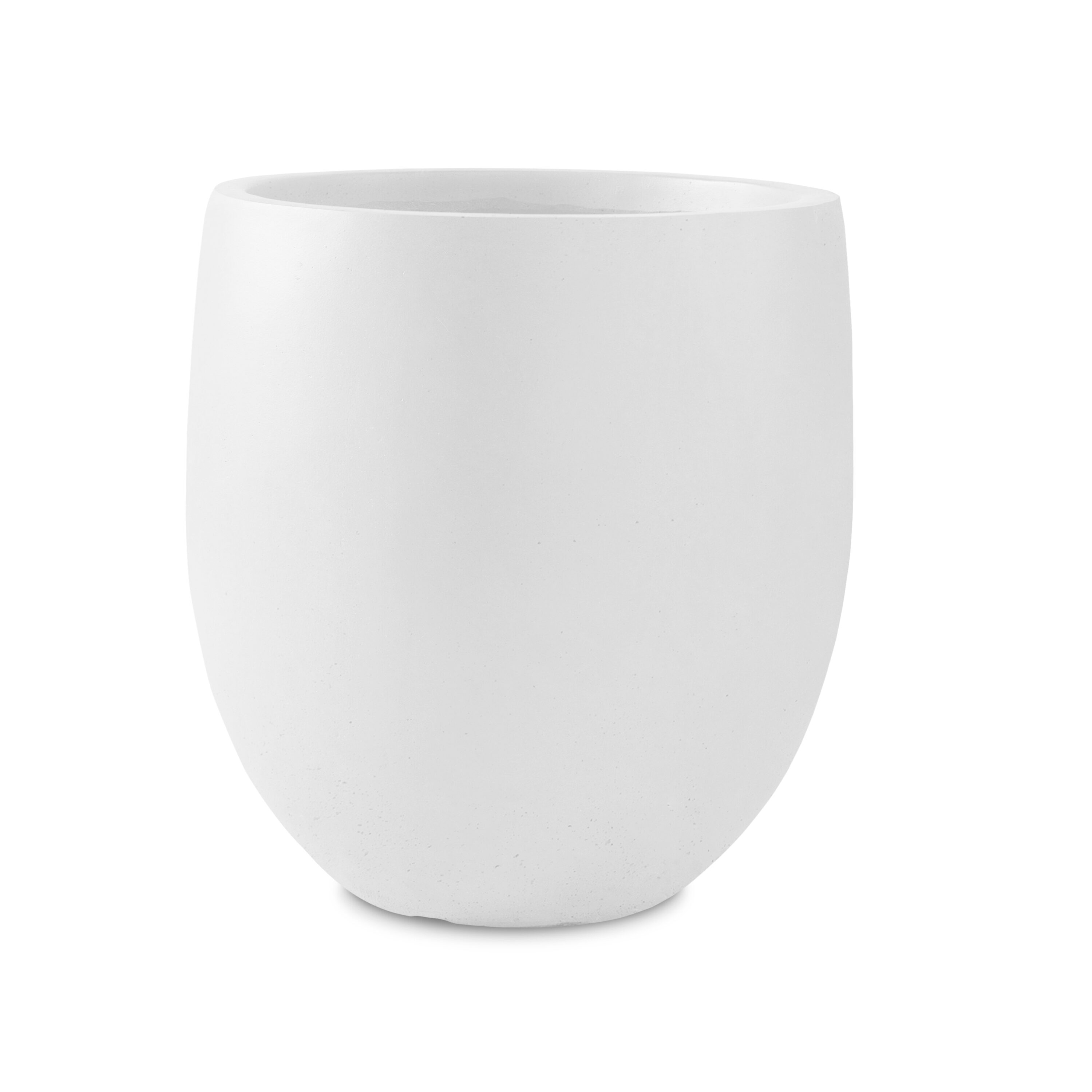 PLANTARA PA0066A-8011 Round 21.7-in W Extra Large White Concrete Contemporary/Modern Indoor/Outdoor Planter with Drainage Holes