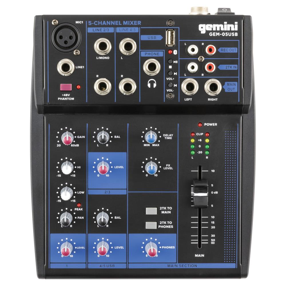 Gemini GEM-05USB Compact 5-Channel Bluetooth Audio Mixer in the Public ...