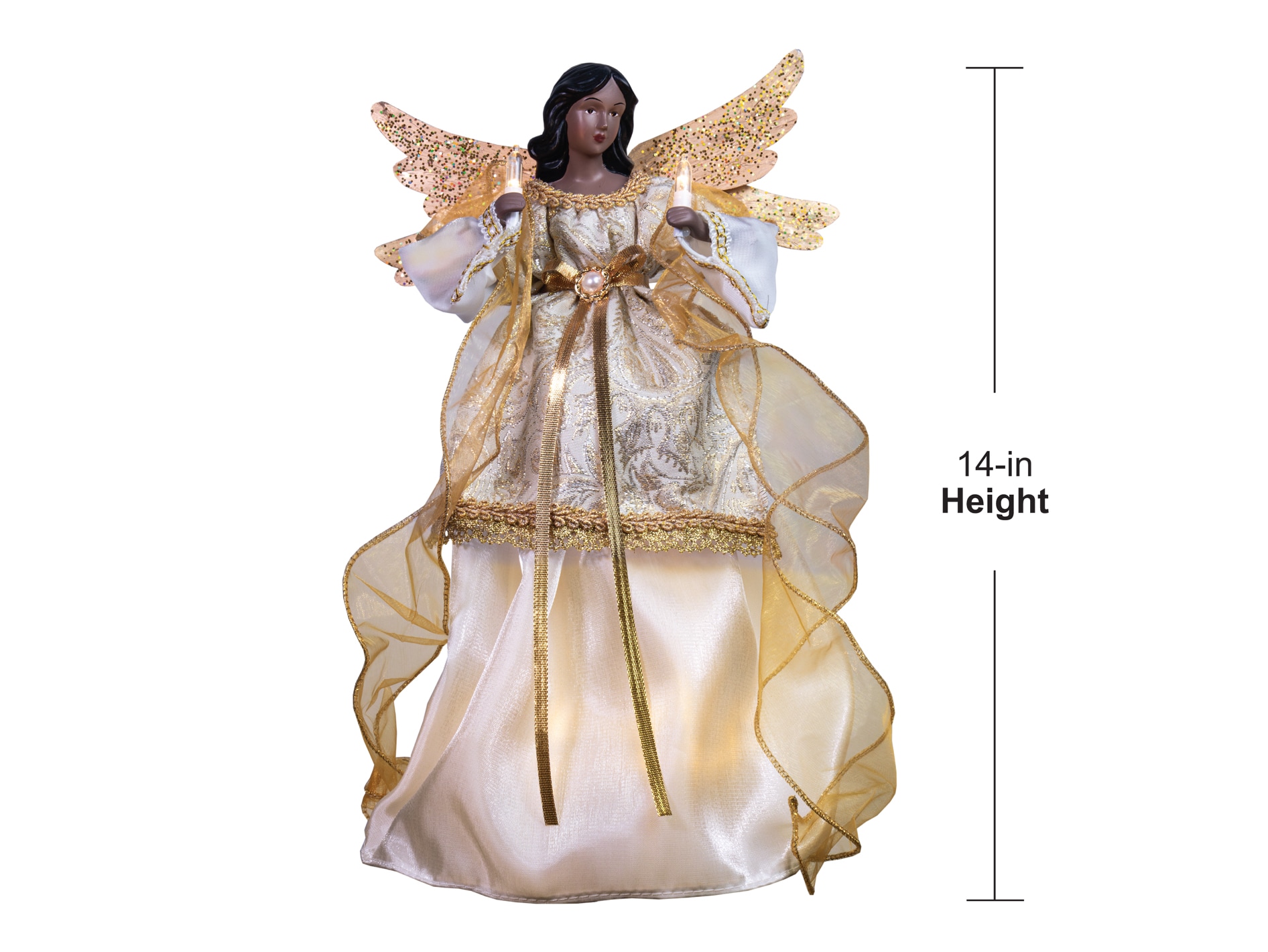 GE 14-in Angel White/Gold White Christmas Tree Topper GE 14-in Angel White/Gold White Christmas Tree Topper