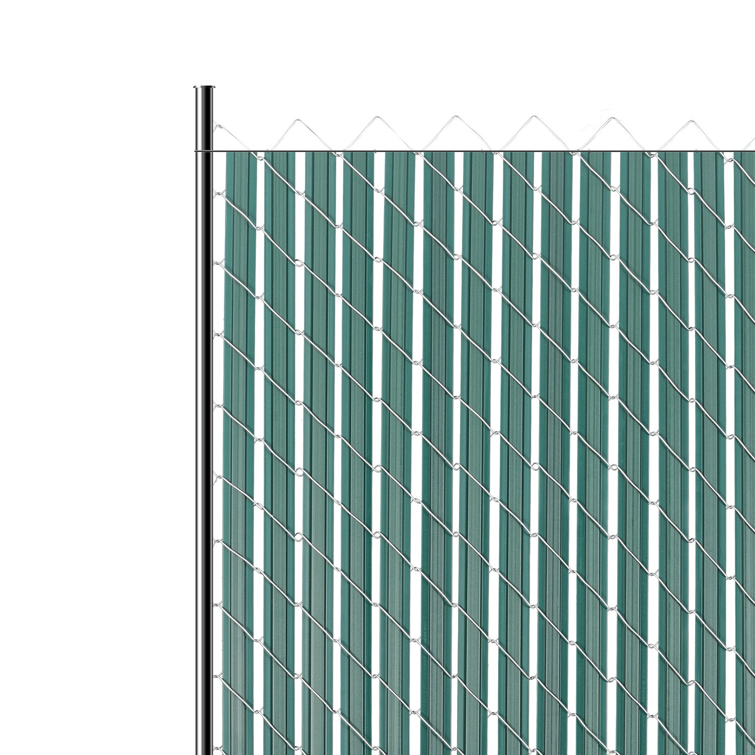 VEVOR Bottom Locking Privacy Slats Double-Wall Vertical Bottom-Locking Slats with Wings for Chain-Link Fence High-Density HDPE Chain Link Slats Ideally Fit 4ft High Fence for Garden and Farm(Green)