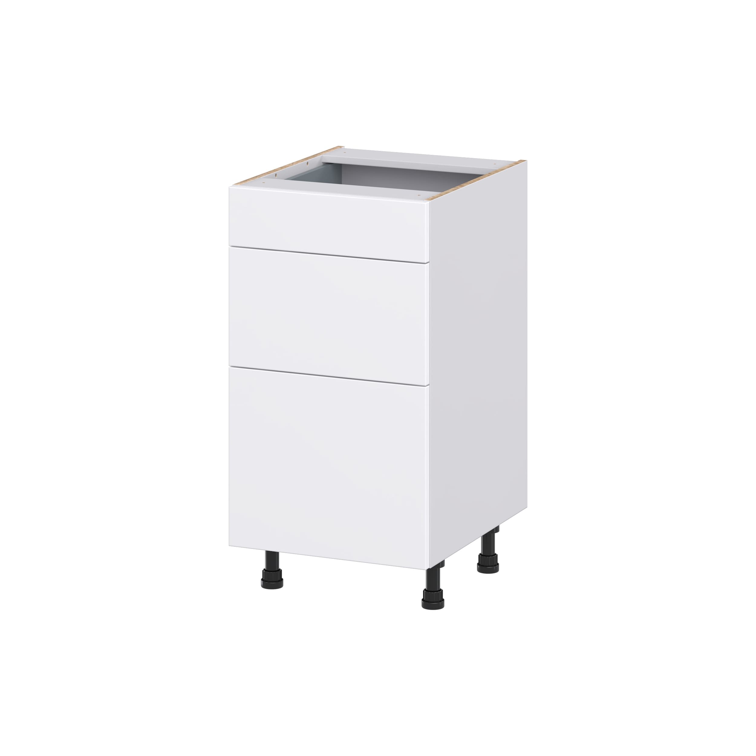 Hugo&Borg DSV3D18-LA Lasalle 18-in W x 34.5-in H x 21-in D Bright White Slab 3 -Drawers Drawer Base Fully assembled Cabinet (Flat Panel Slab)