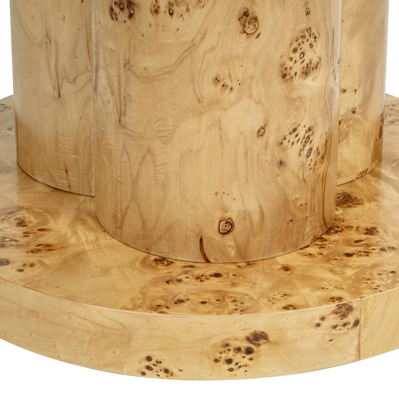 Jennifer Taylor Home Nebula Warm Brown Burl Wood Round Farmhouse Wood ...