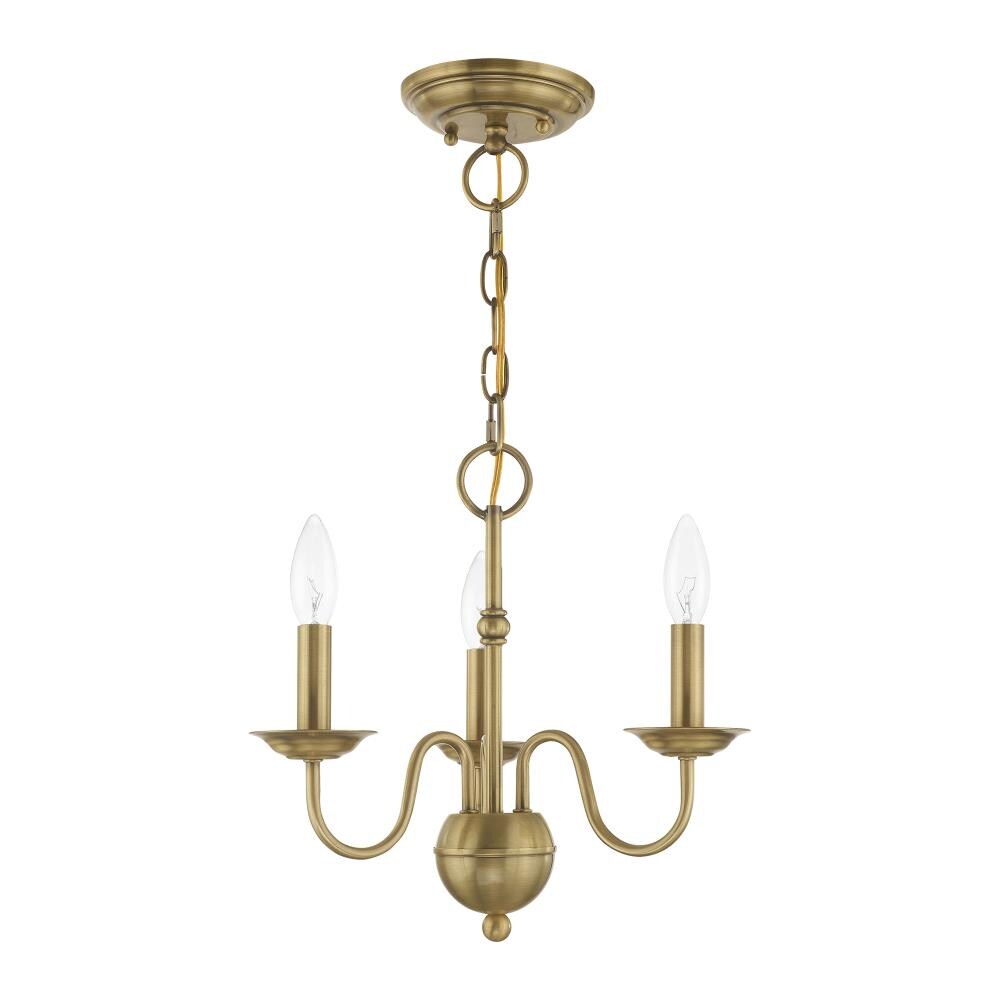 Livex Lighting Windsor 3-Light Antique Traditional Chandelier in the ...