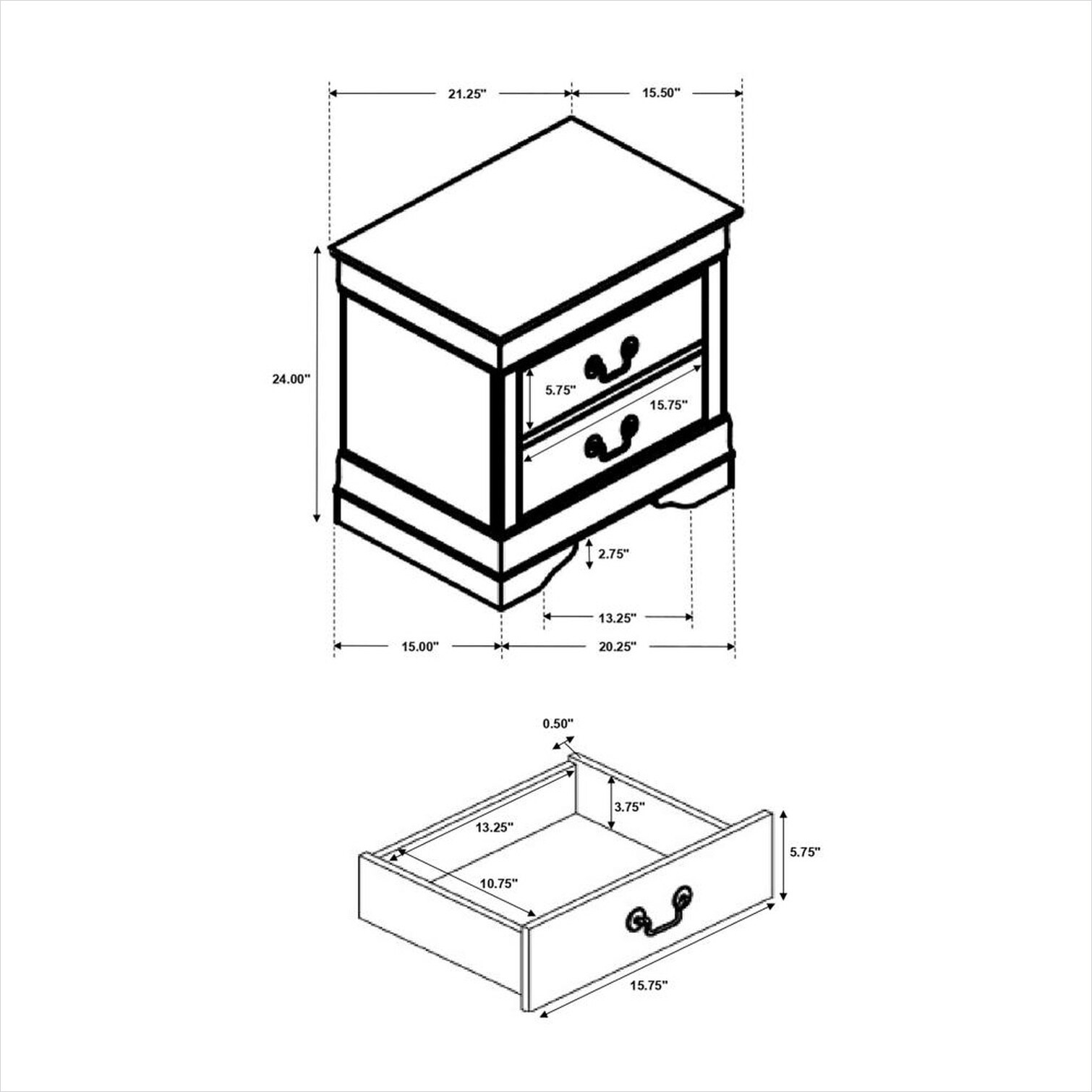 SunJet 5BK1CDPTAJUD nightstands - View #3