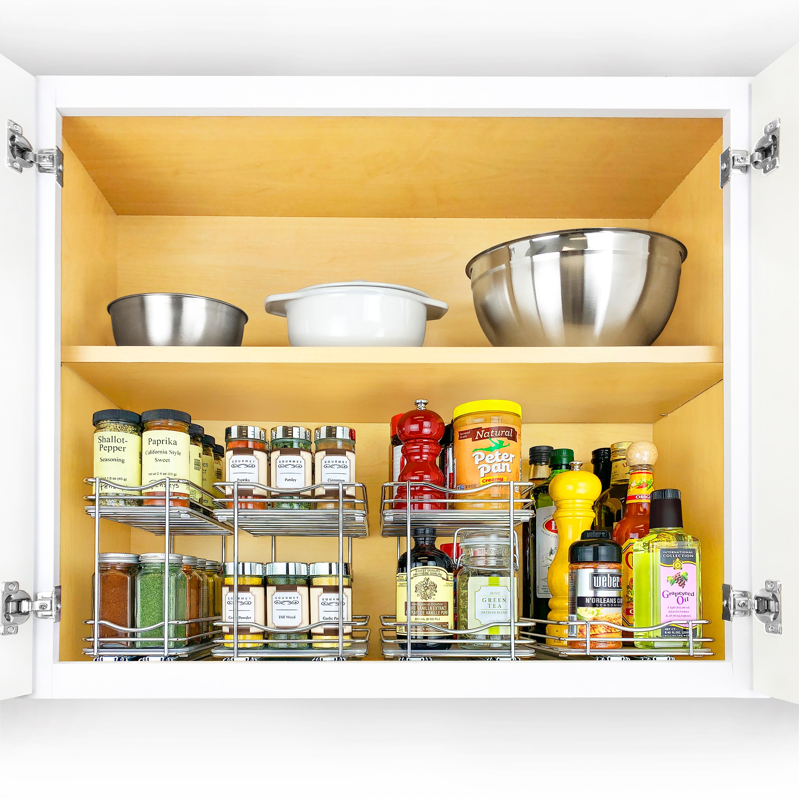 Pull Out Cabinet Drawer Organizer, Upperslide Cabinet Pullouts Double Pull  Out Spice Rack Large US 303DL FREE SHIPPING 