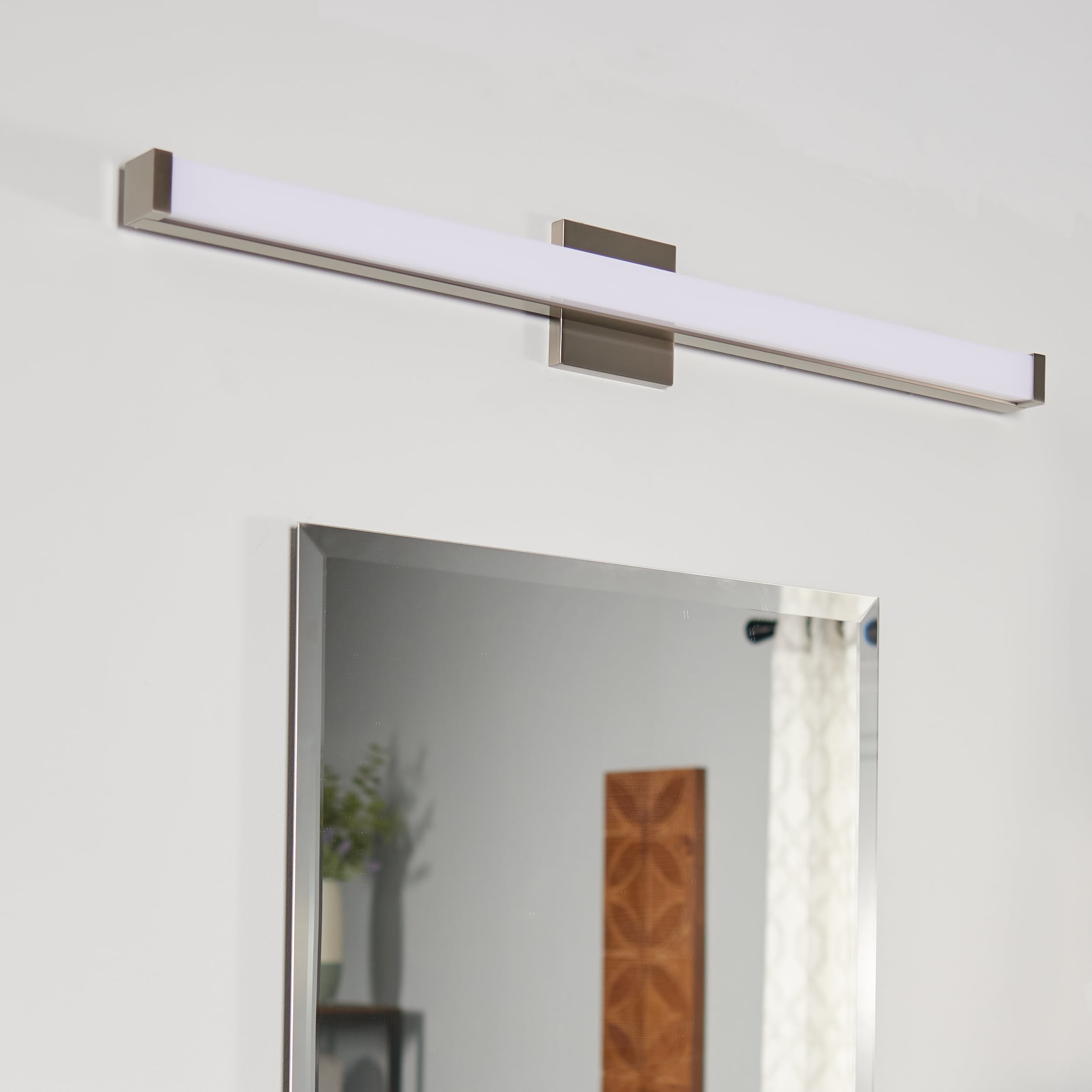 Satin Nickel 36" LED Bath Vanity Light with Acrylic Shade