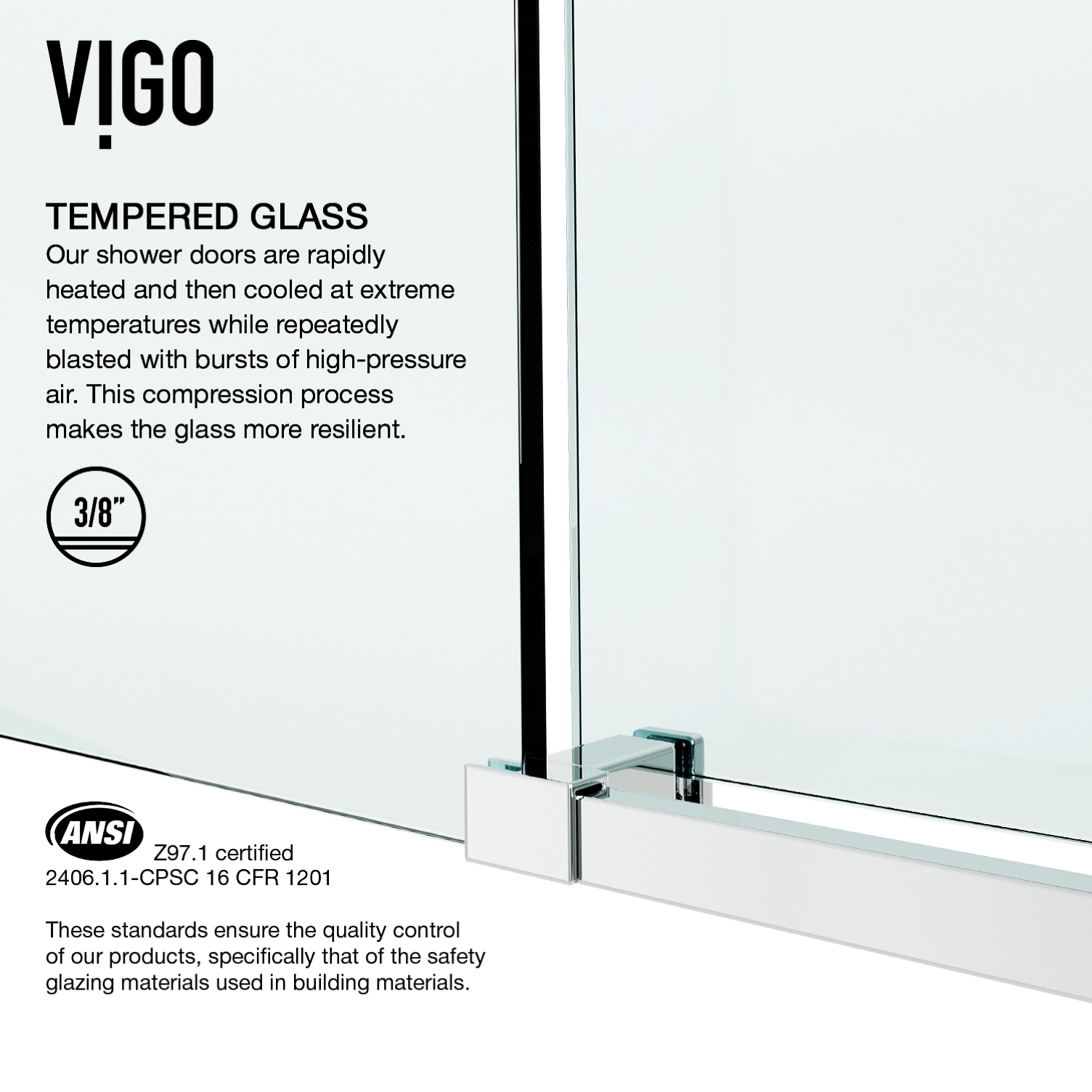 VIGO Elan E-Class Chrome 56-in to 60-in W x 76-in H Frameless Sliding ...