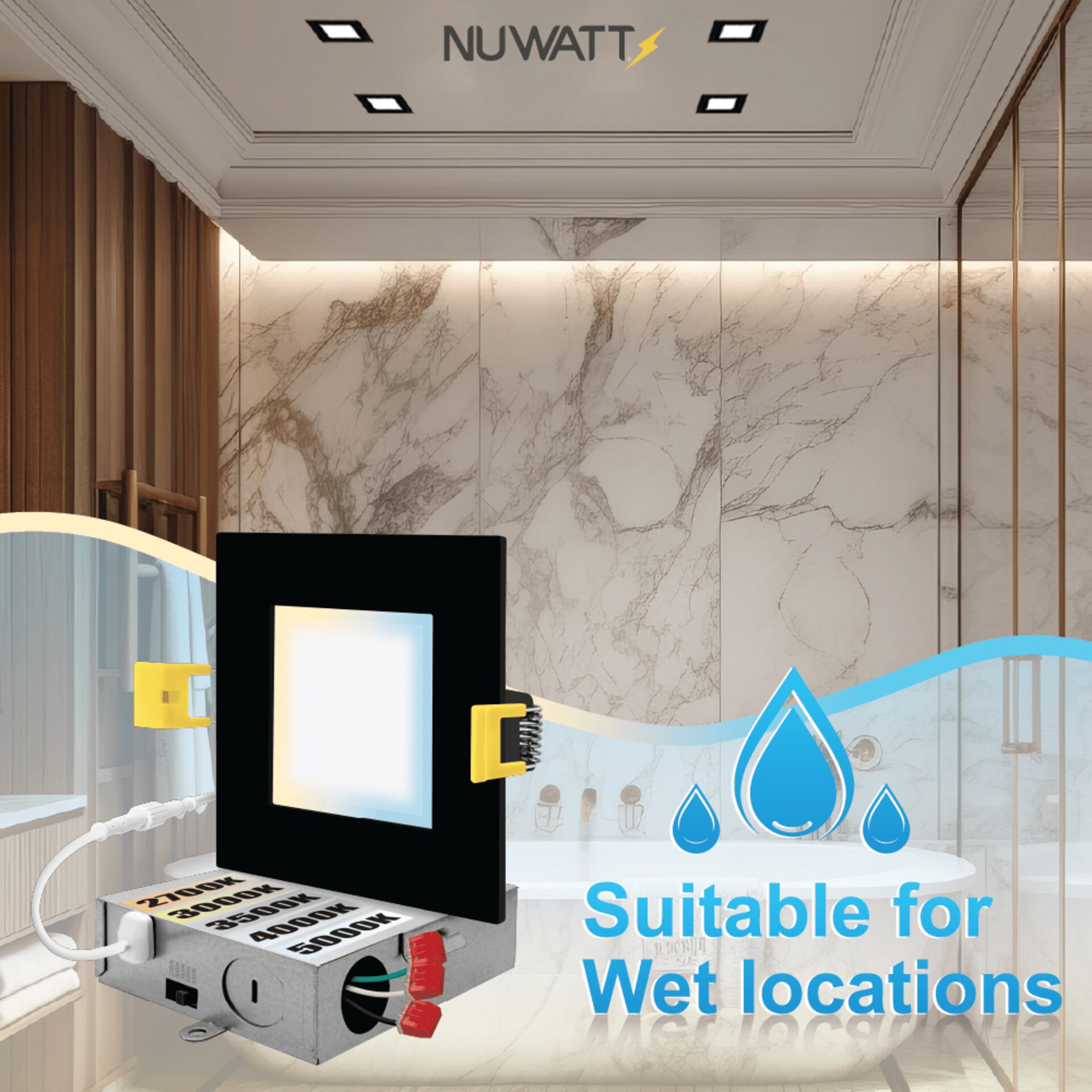NUWATT P-SQDL-4-9W5CT-BLK12 Led-Retrofit-Downlight - View #7