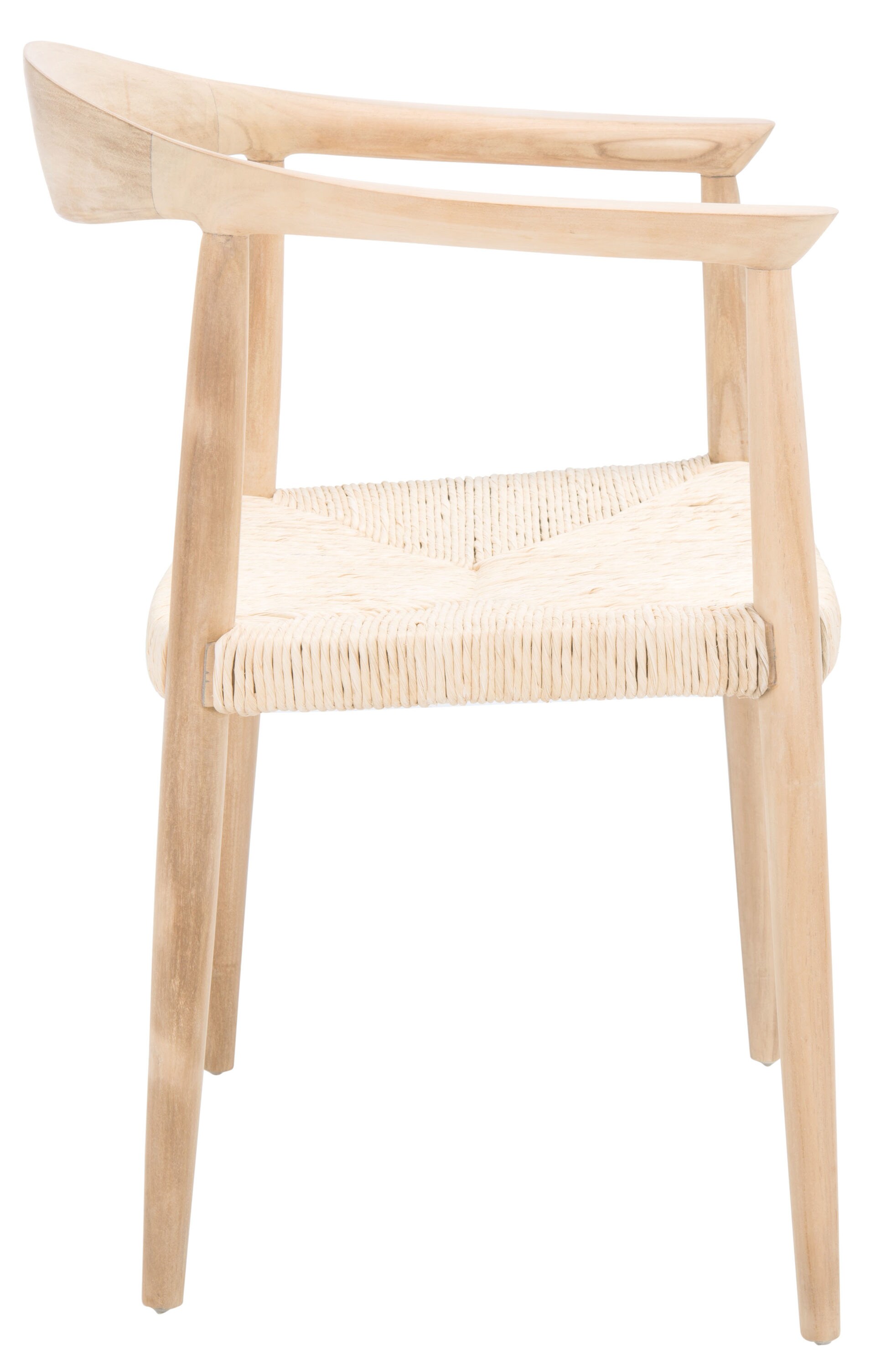 Mid-Century Teak and Twisted Rattan 33" Accent Chair