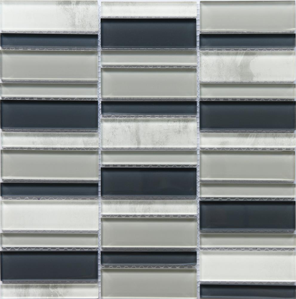 Emser La Vie 14-Pack Gray Glass Border Tile (12-in x 12-in)