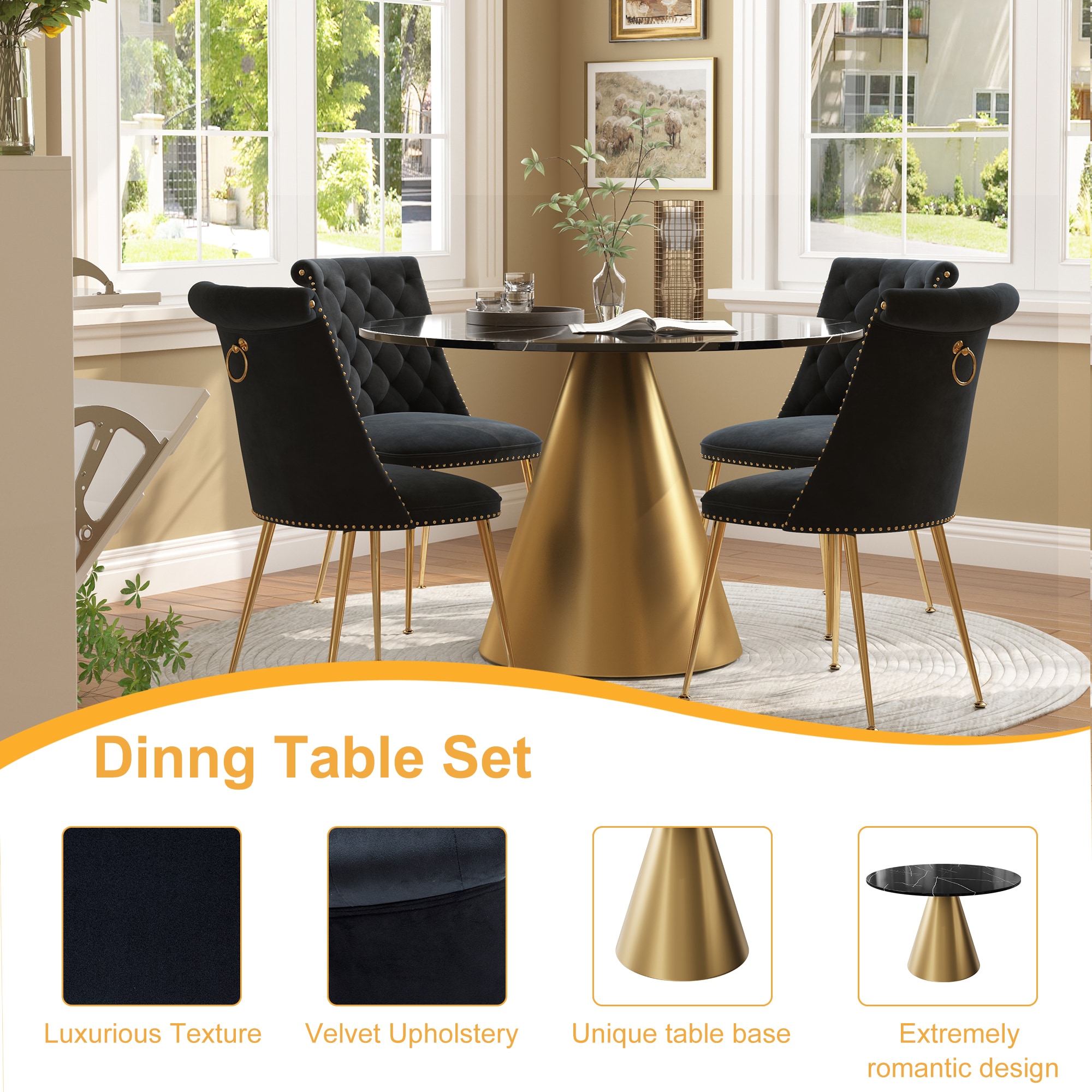 Clihome CL-RT3-BBKBG703BK Dining-Sets - View #6