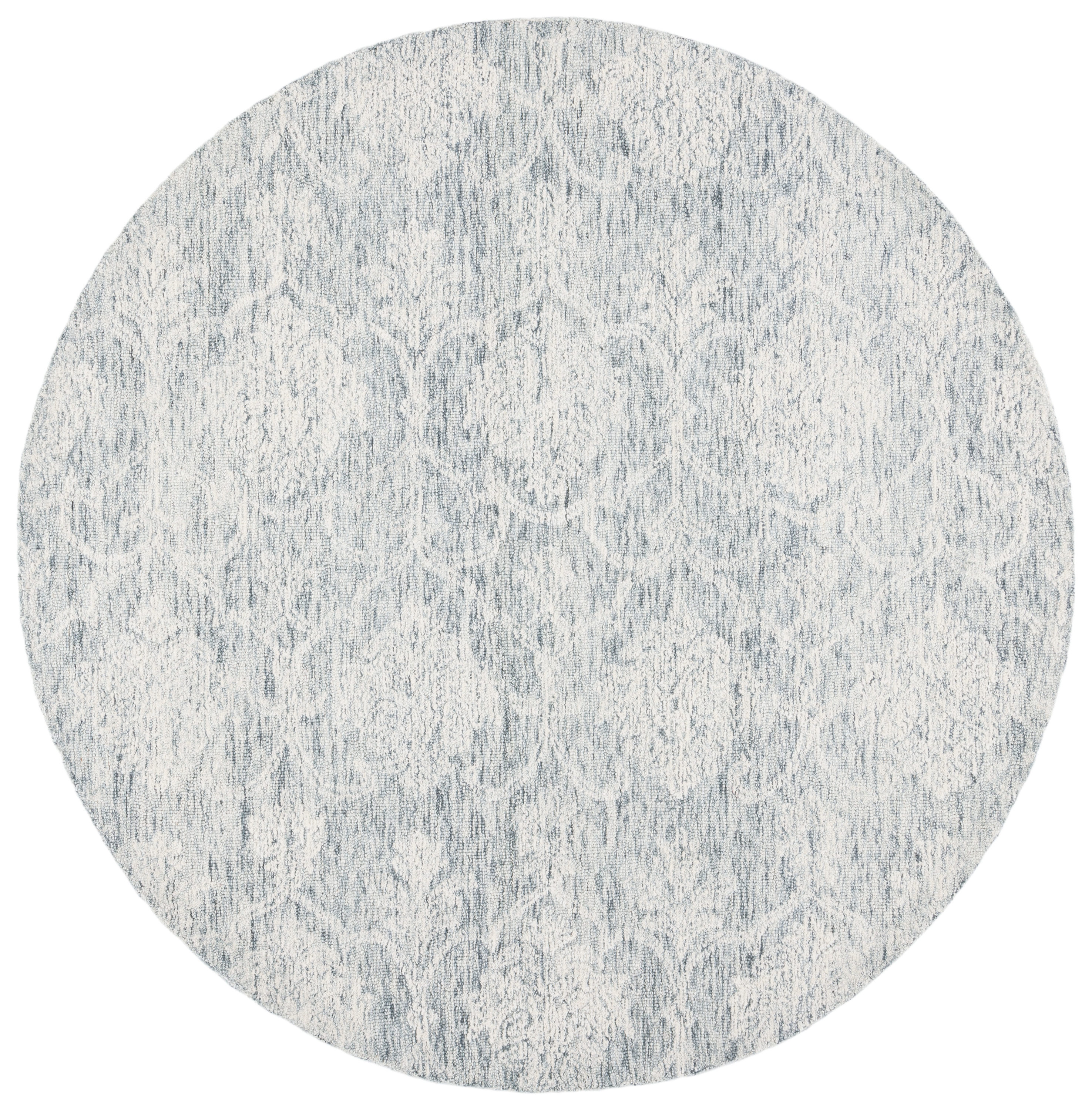 Safavieh MET996H-6R Metro Mizka 6 x 6 (ft) Tufted Wool Dark Gray/Ivory Round Indoor Floral/Botanical Farmhouse/Cottage Area rug