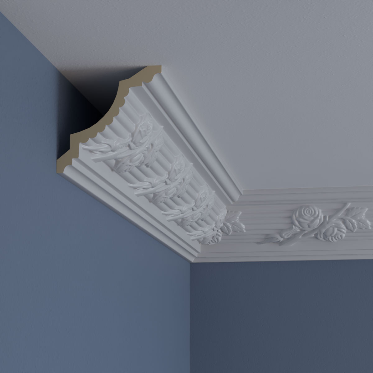 Ekena Millwork 4 1/4"H x 4 1/4"P x 6"F x 94 1/2"L, (7 7/8" Repeat), Winston Crown Moulding