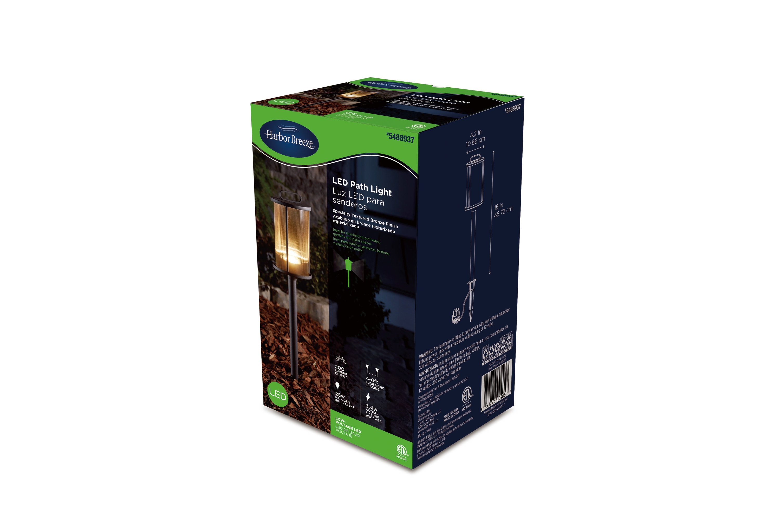 Harbor Breeze 200-Lumen 3.4-Watt Specilaty Textured Bronze Low 