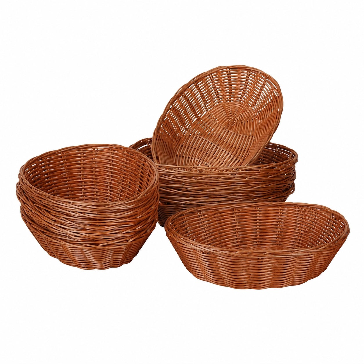 Aoibox 10 Pack Oval Woven PP Wicker Bread Baskets for Serving 11 x 7 87 x 2 76 in Rustic Style #LAB0XHTA