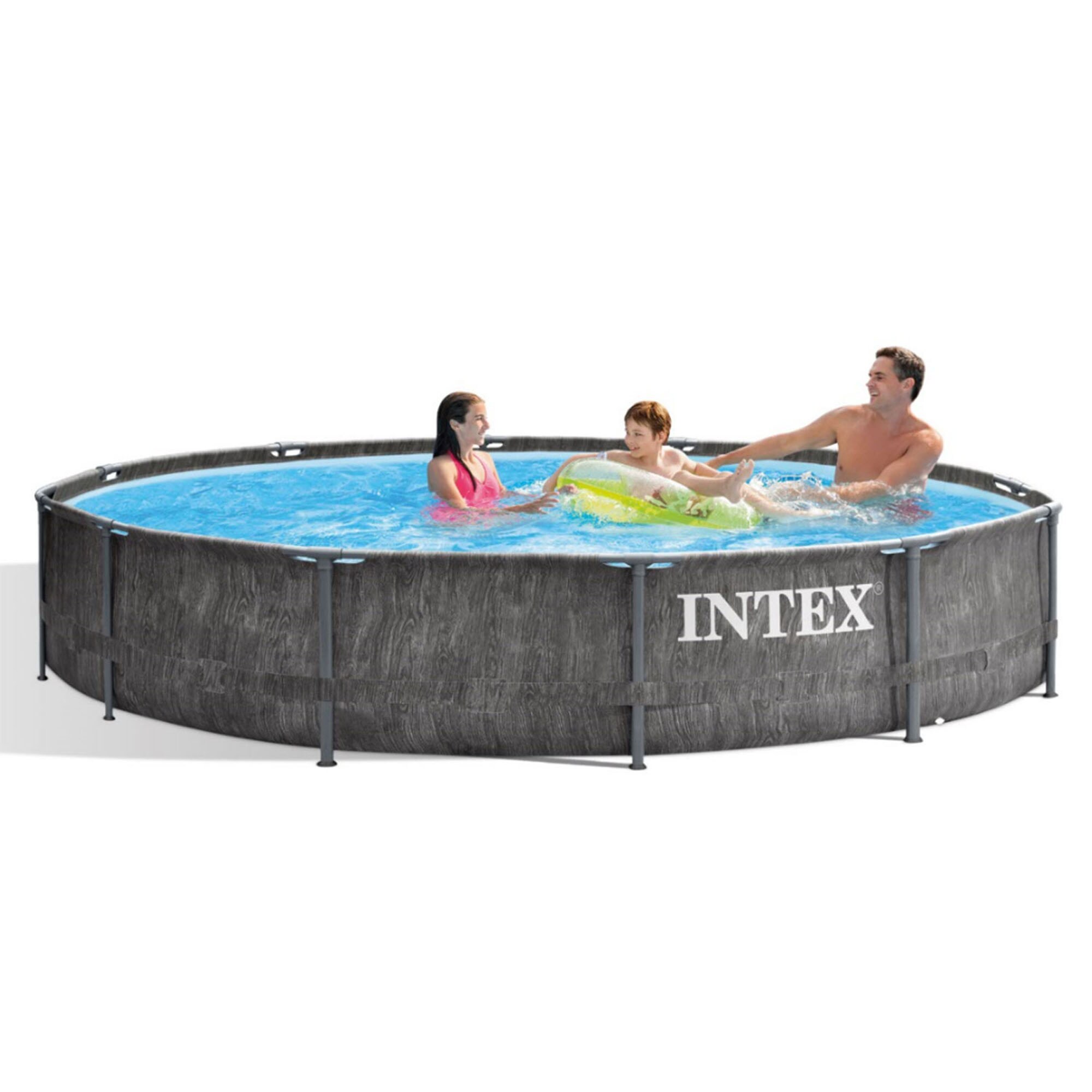 Intex 12-ft x 12-ft x 30-in Metal Frame Round Above-Ground Pool with ...