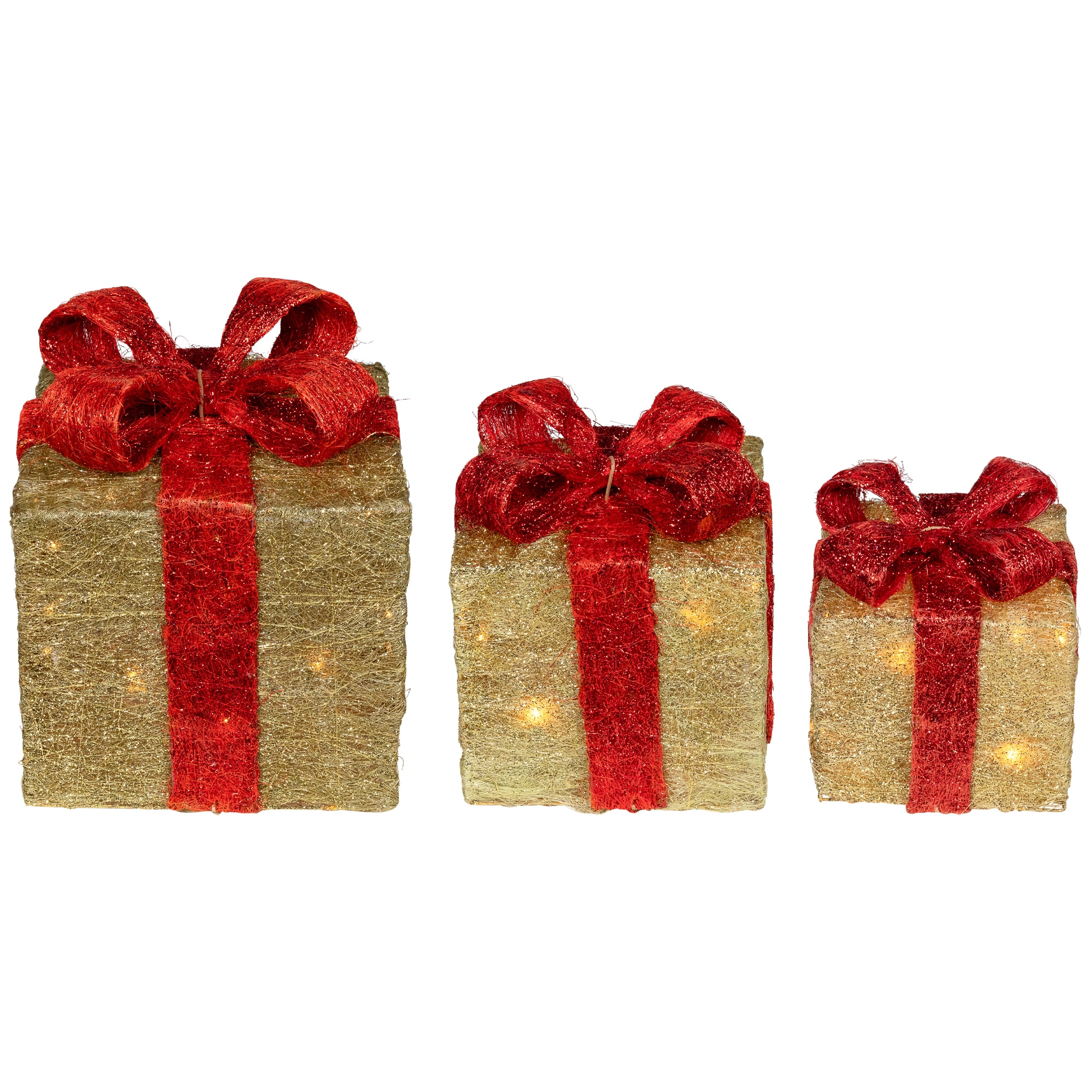 Northlight 3 -Pack 10-in Freestanding Gift box Light with Clear Incandescent Lights
