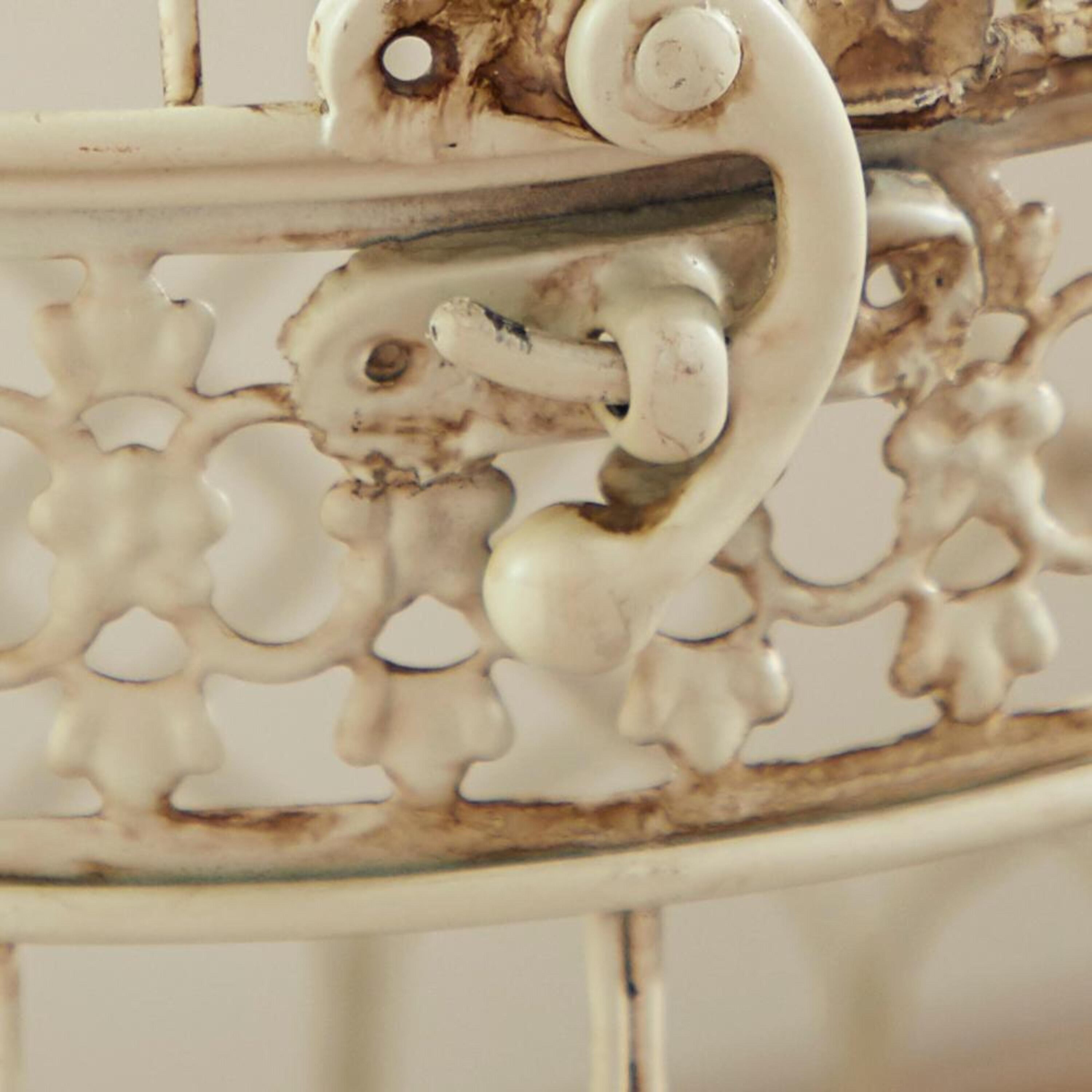Cream Metal Birdcage Set with Latch Lock and Hanging Hook