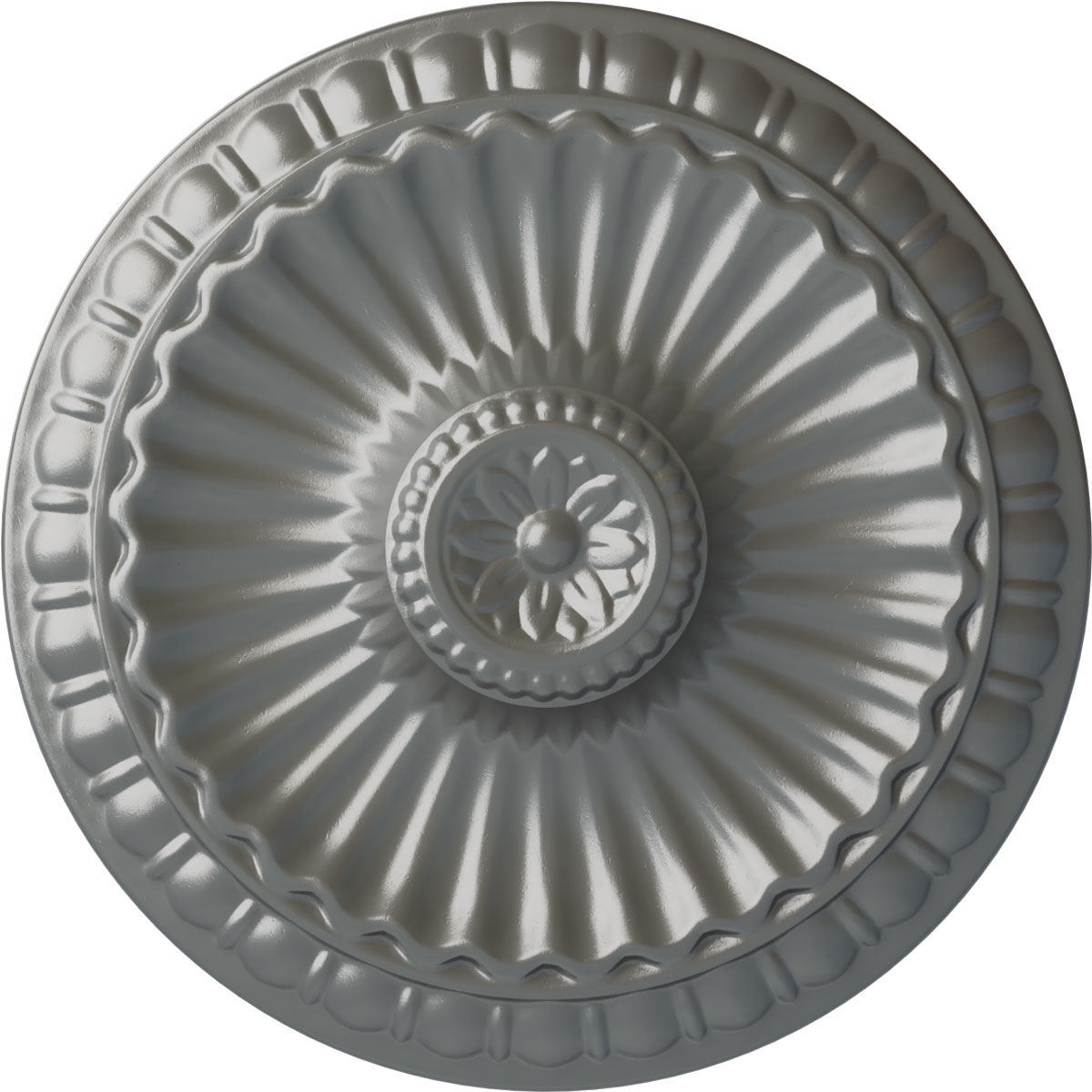 Ekena Millwork CM11LISLS Linus 11.25-in W x 11.25-in L Painted Silver Polyurethane Whole Ceiling Medallion