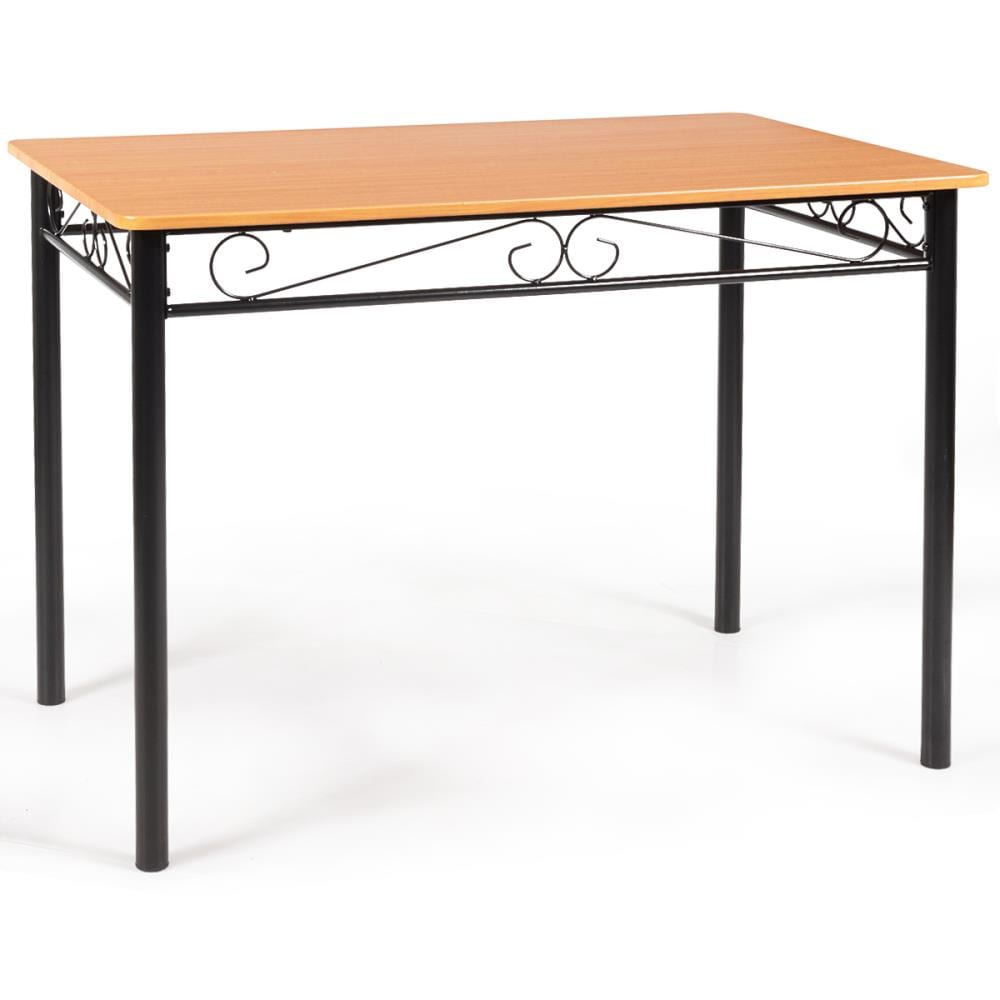 Elegant Hollow-Carved 5-Piece Wood & Metal Dining Set in Wooden Color