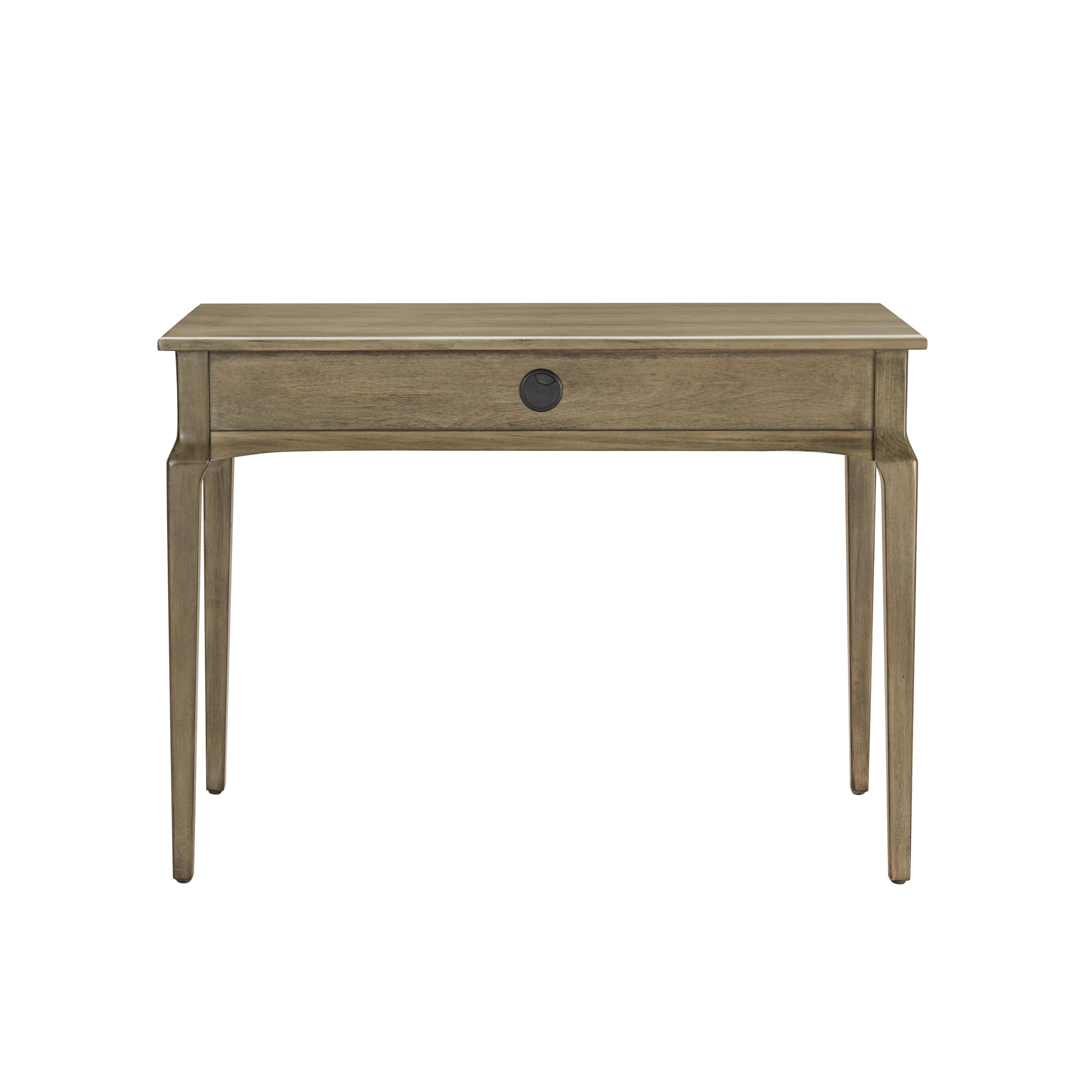 Smoke Gray Solid Wood Laptop Desk with Drawer